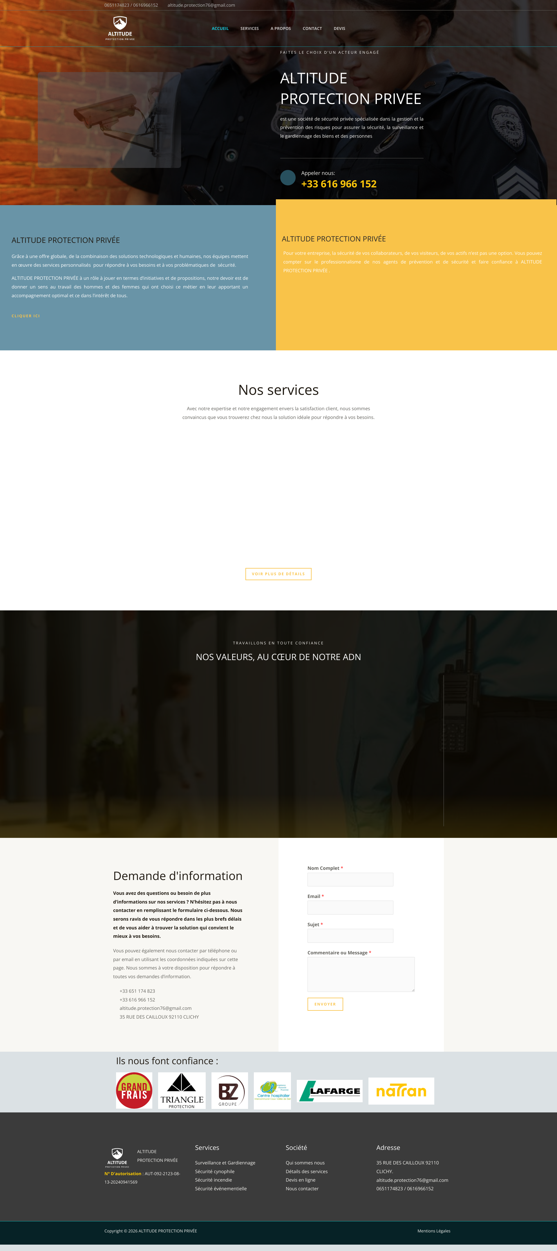 Aperçu du site