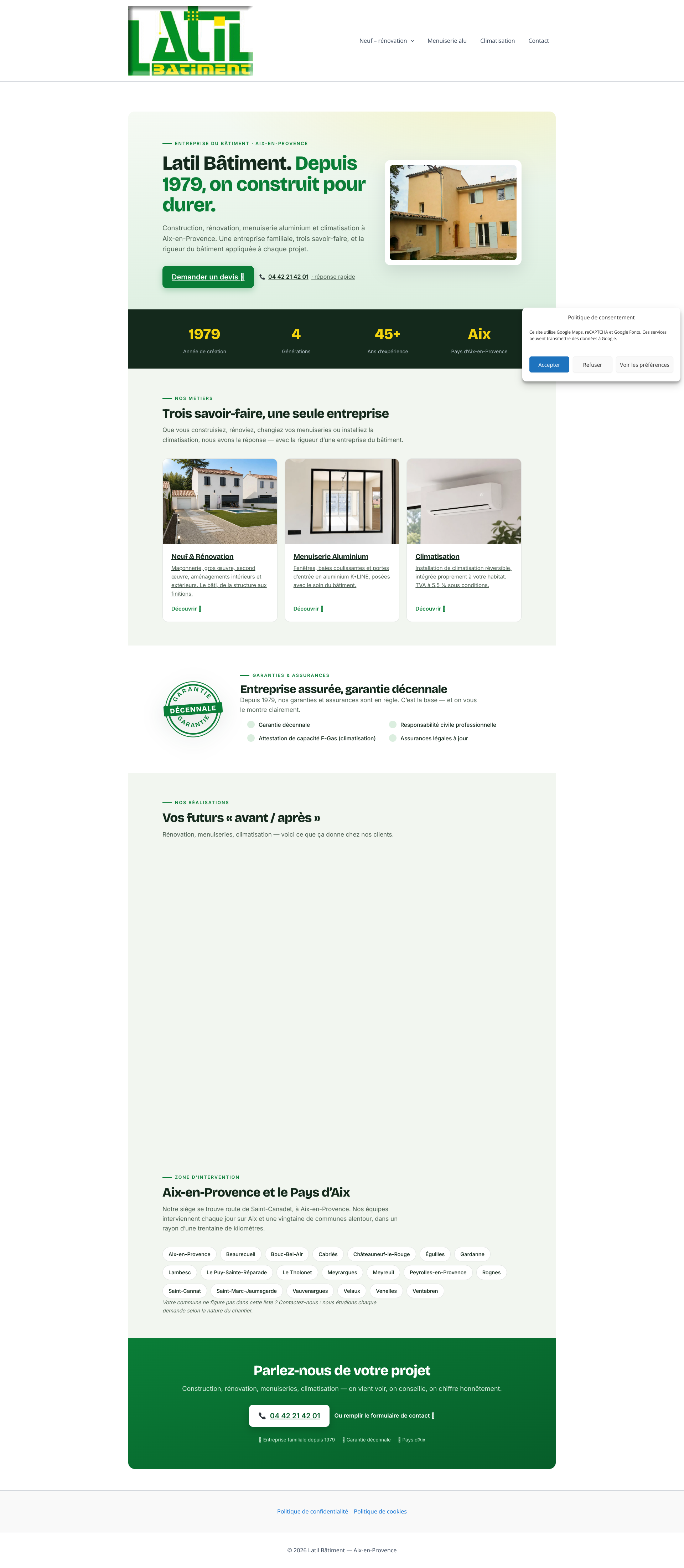Aperçu du site