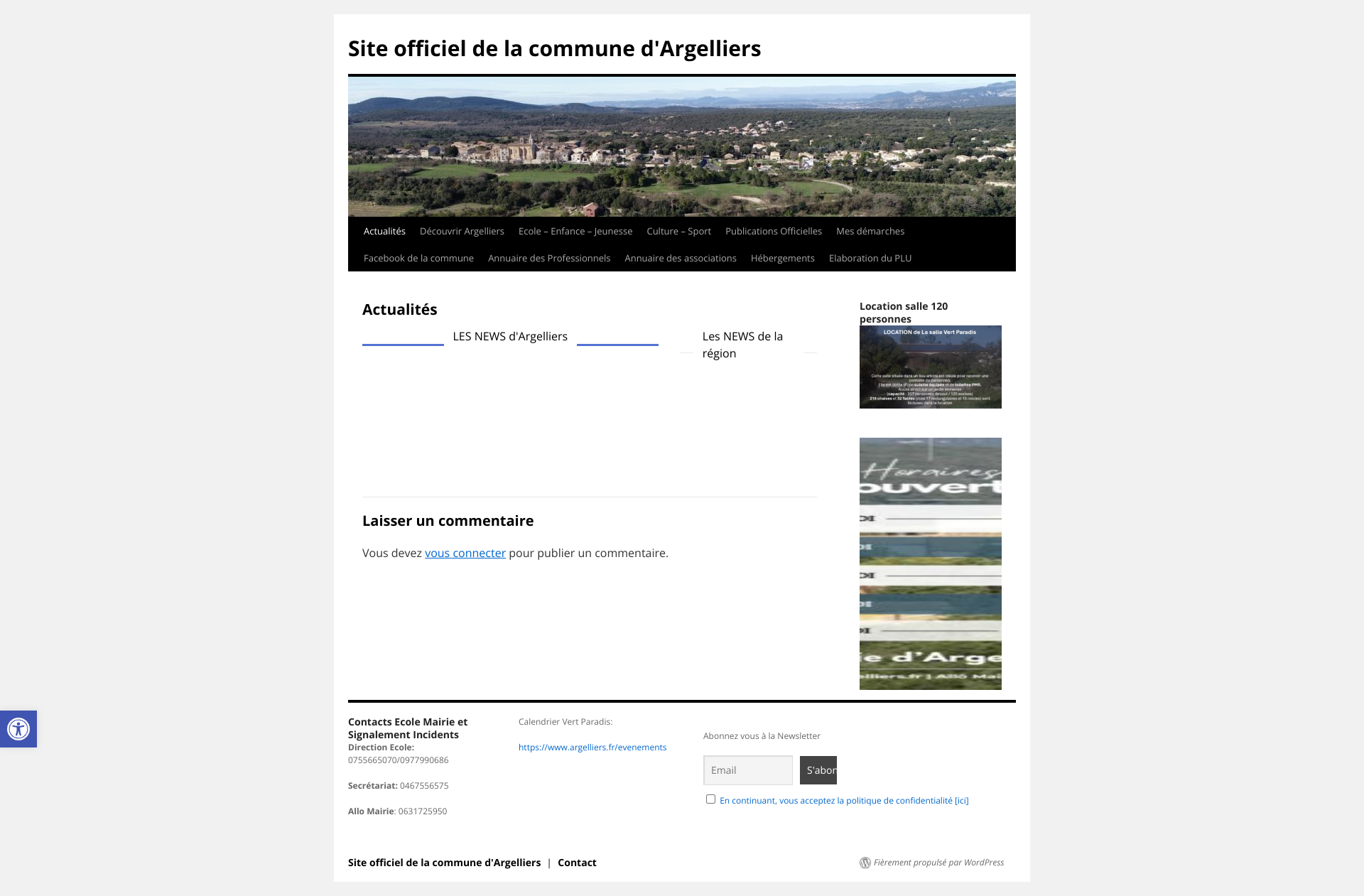 Aperçu du site
