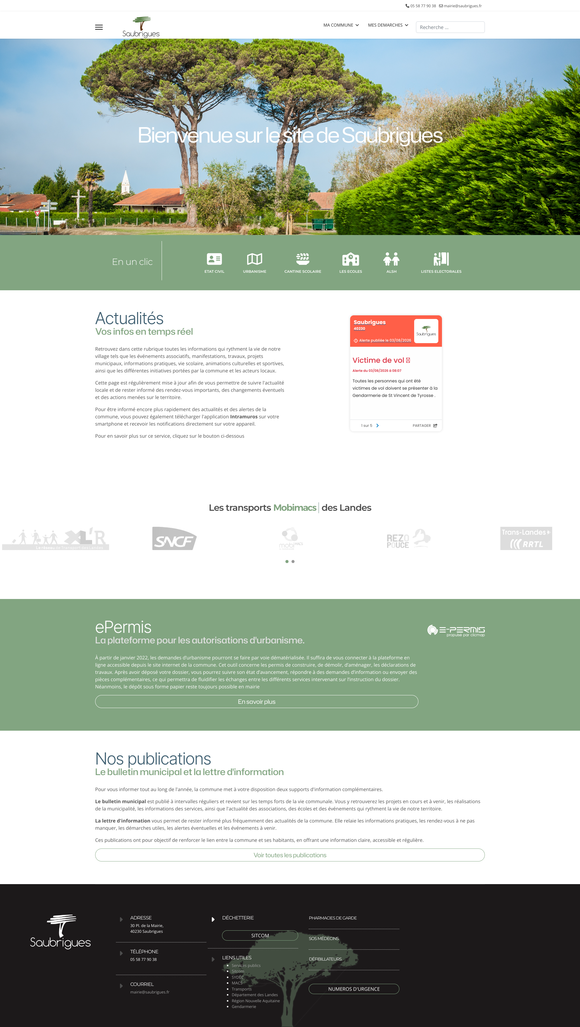 Aperçu du site