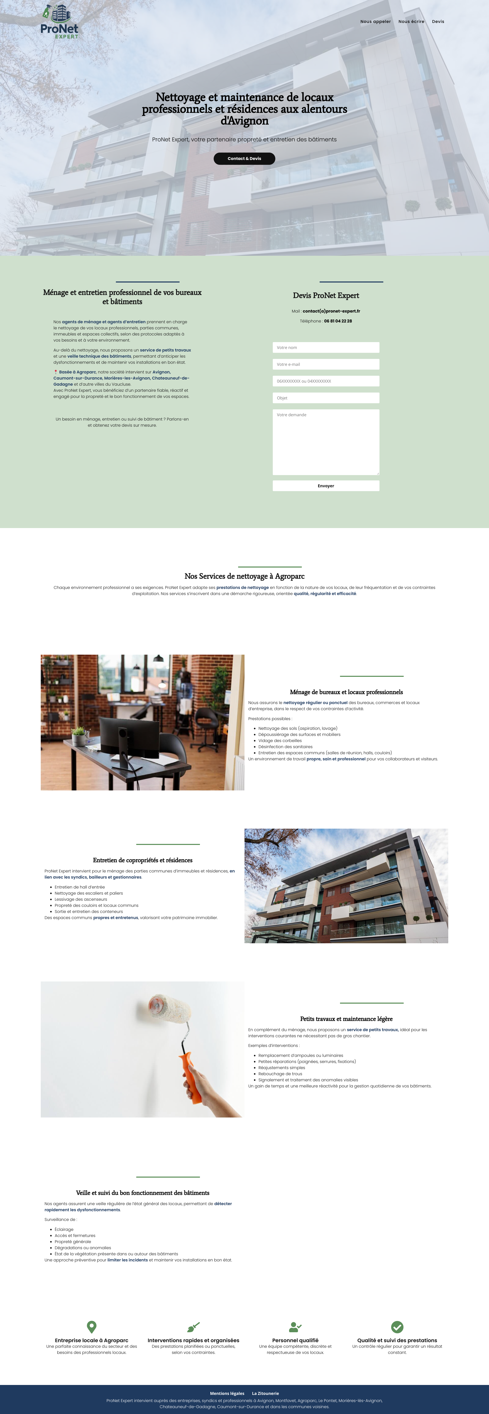 Aperçu du site