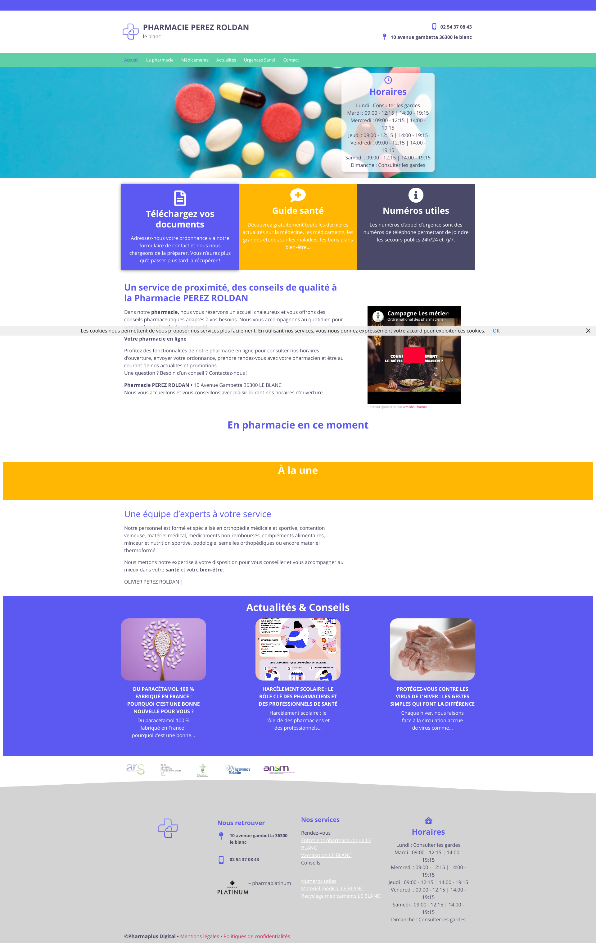 Aperçu du site