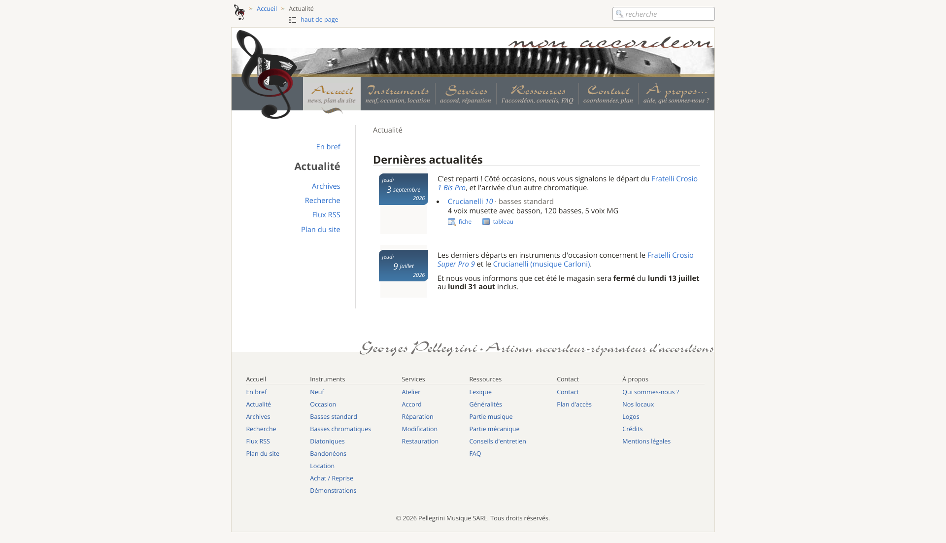 Aperçu du site