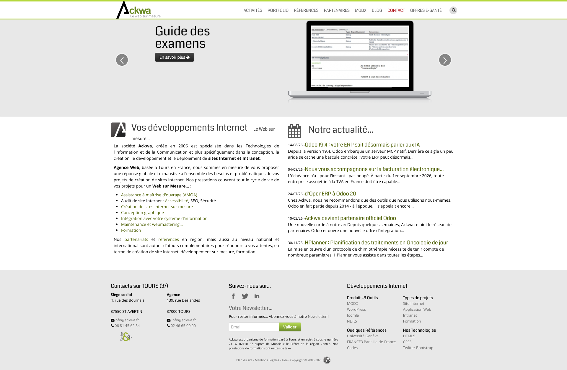 Aperçu du site