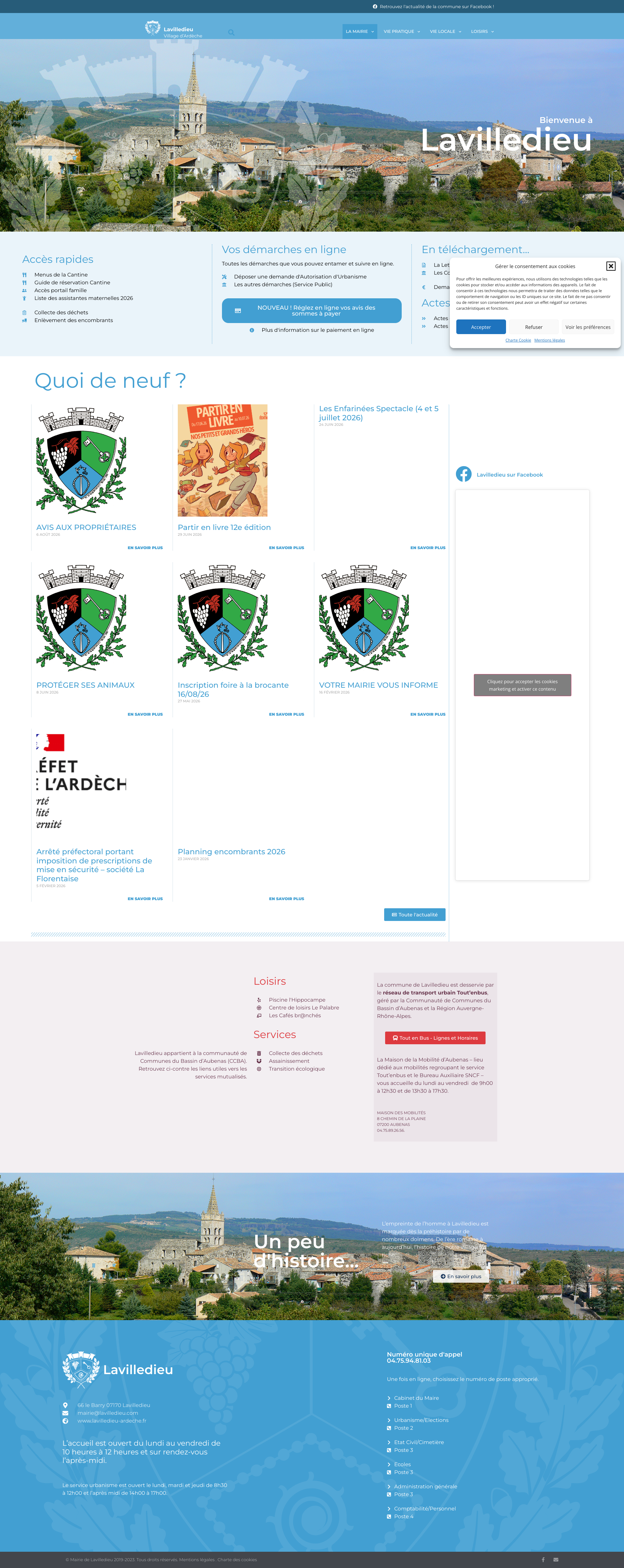 Aperçu du site