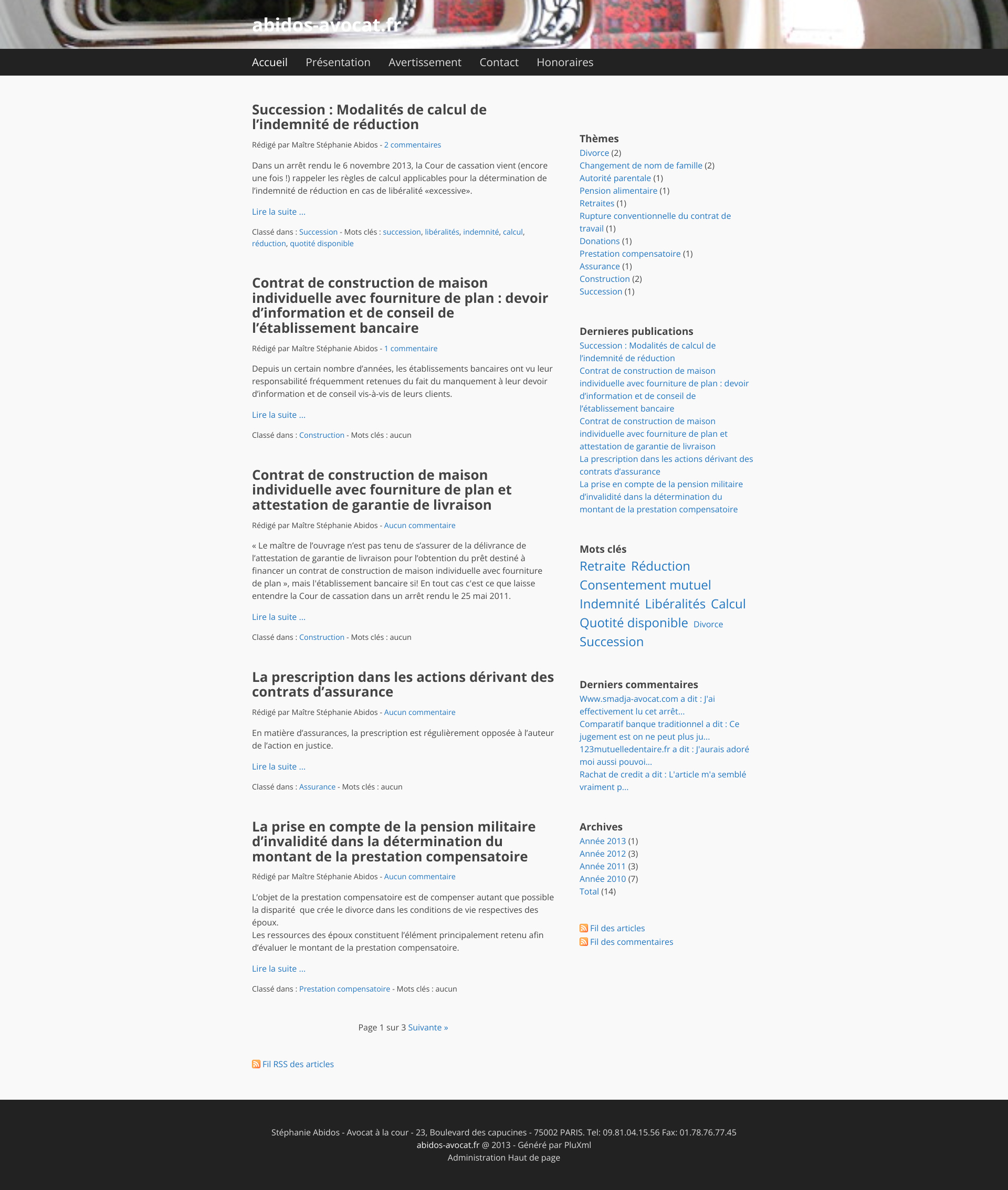 Aperçu du site