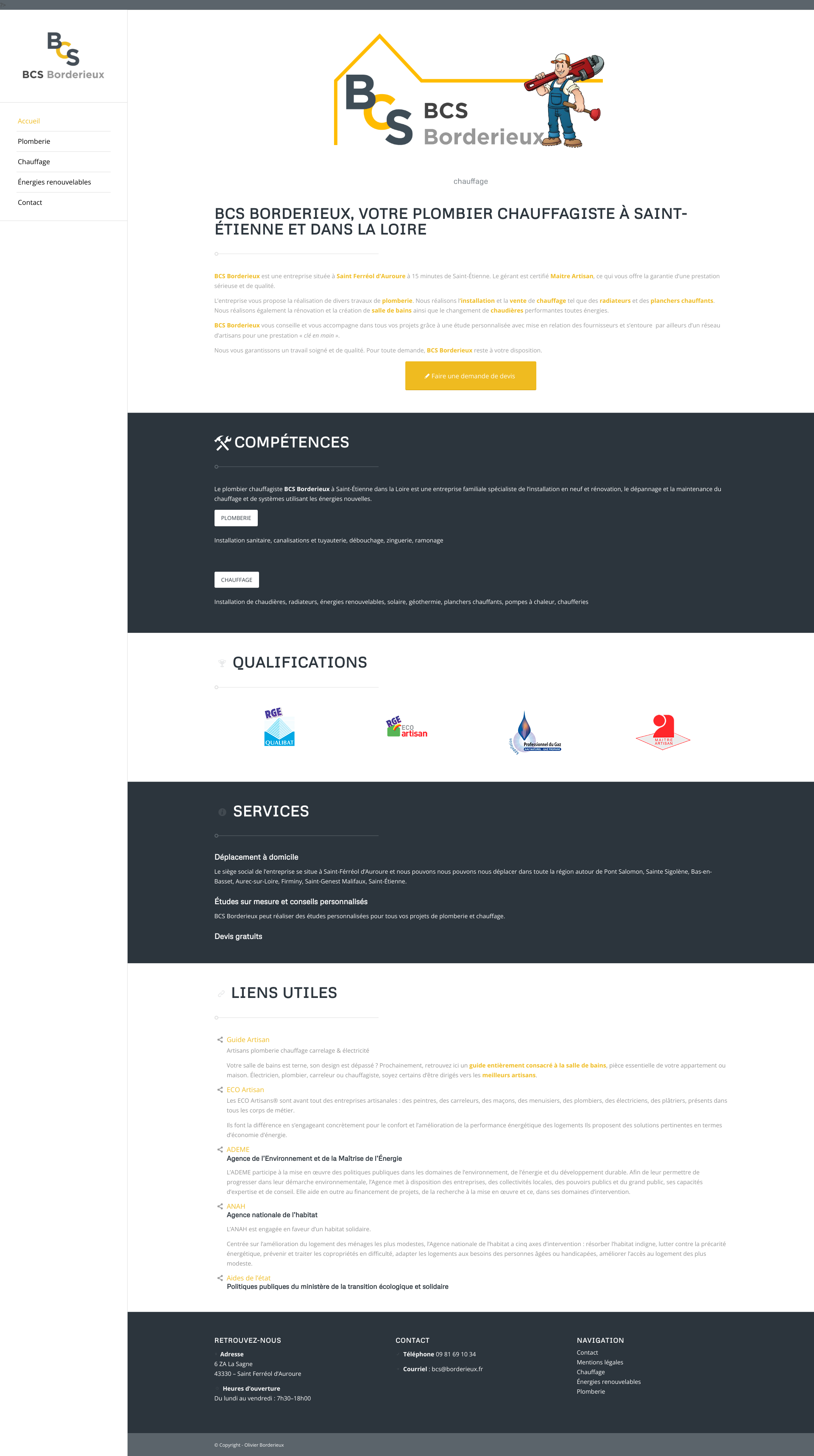 Aperçu du site