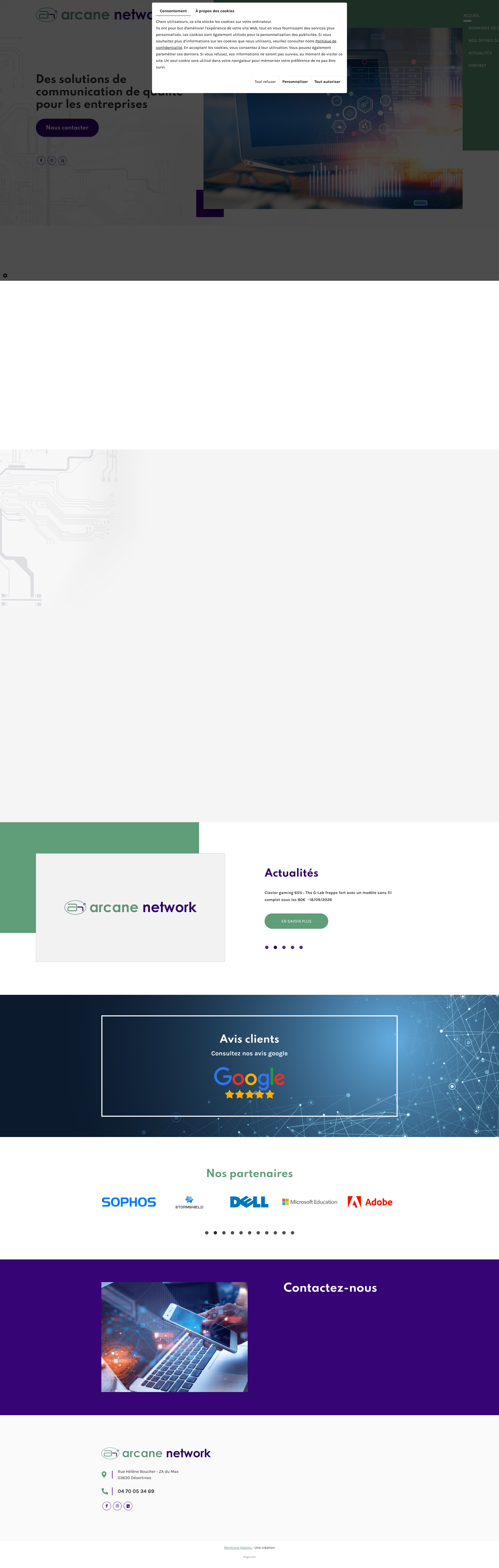 Aperçu du site