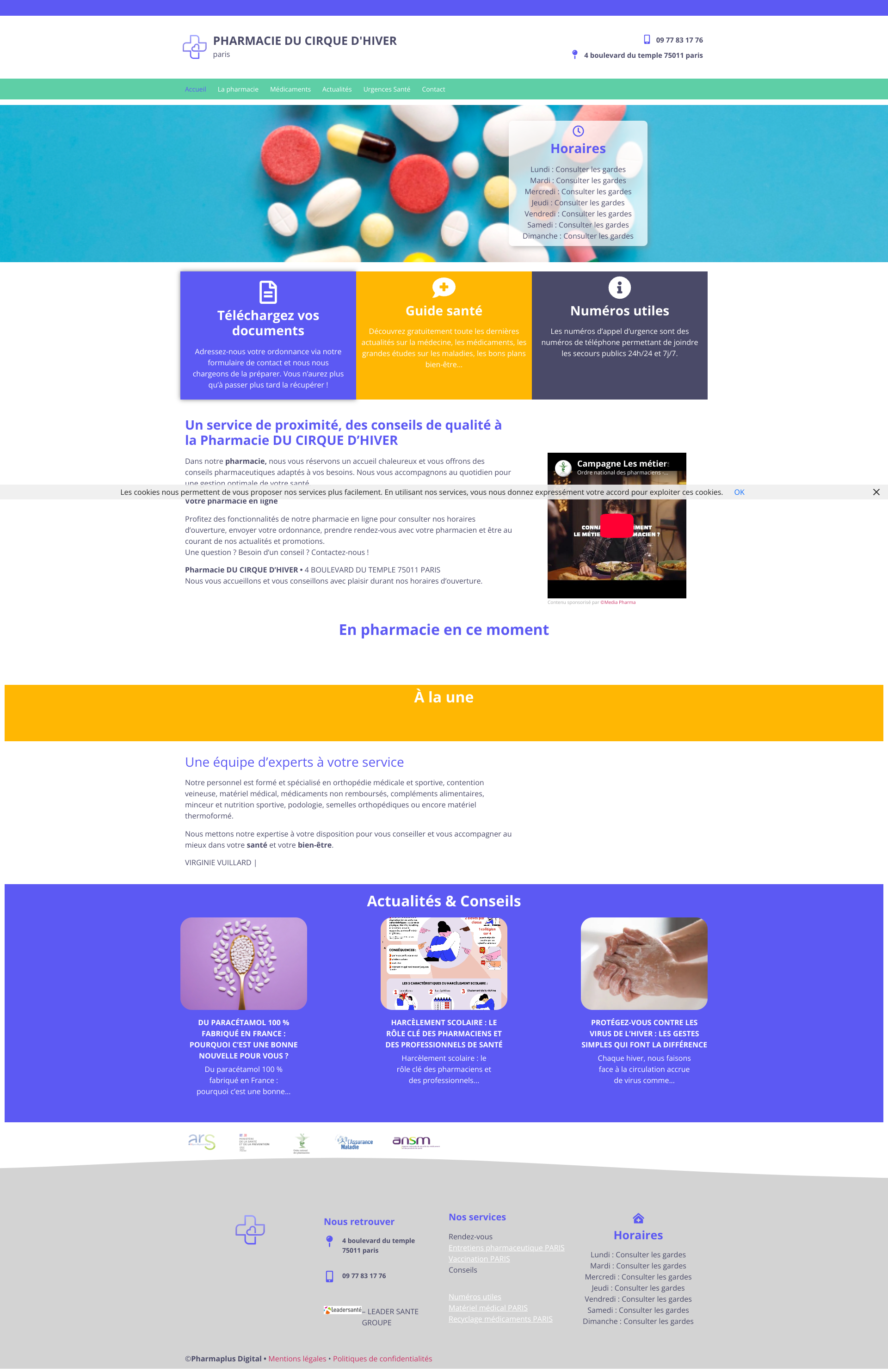 Aperçu du site