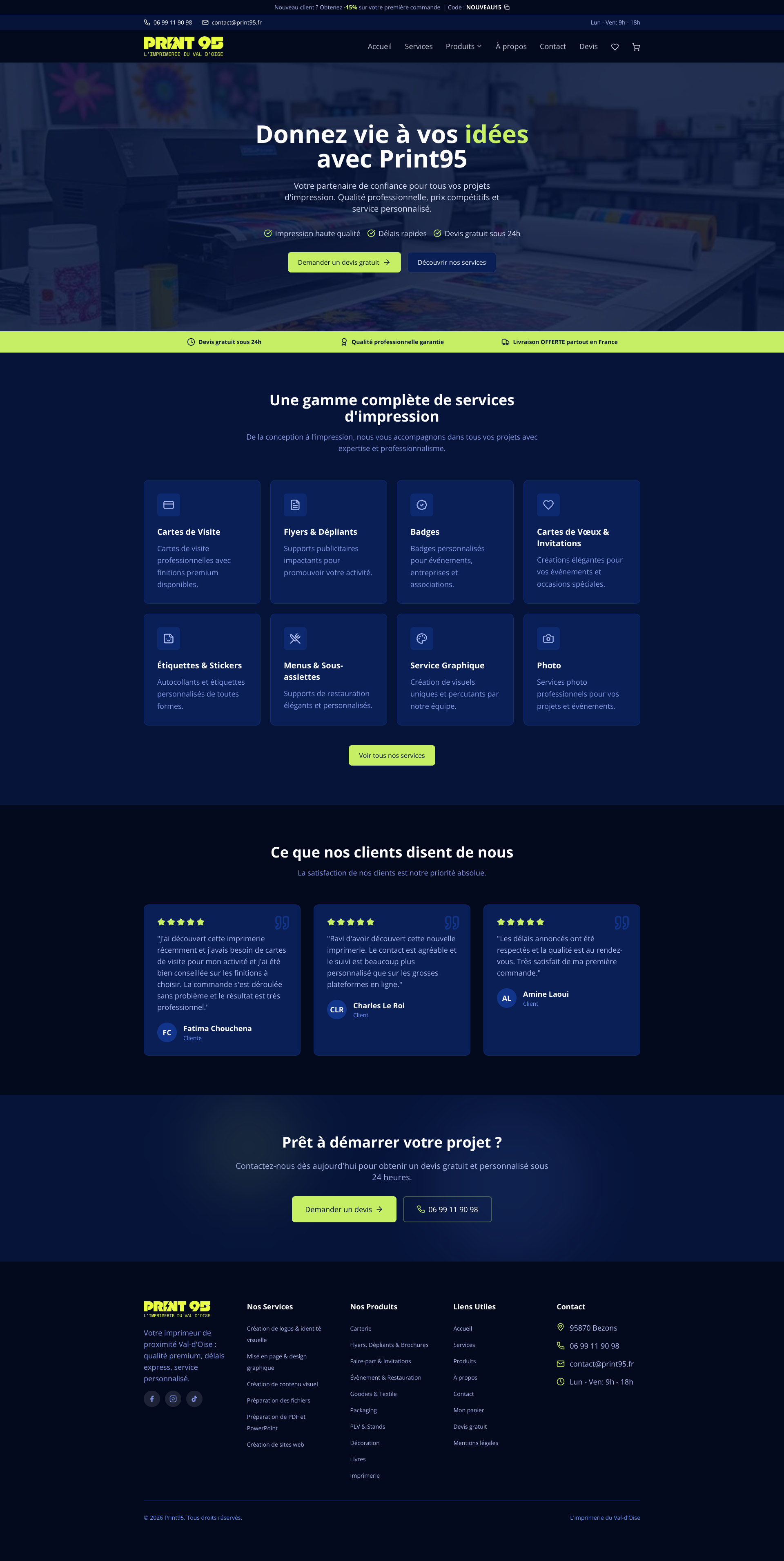 Aperçu du site