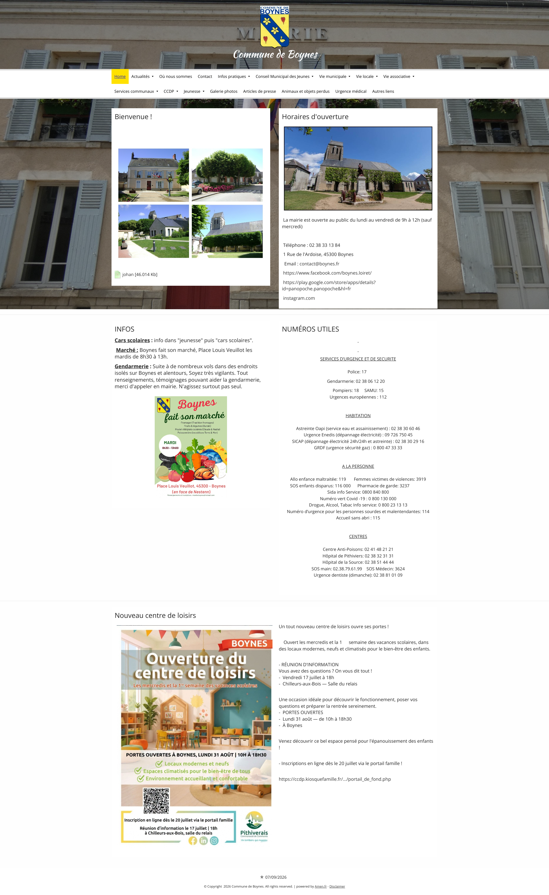 Aperçu du site