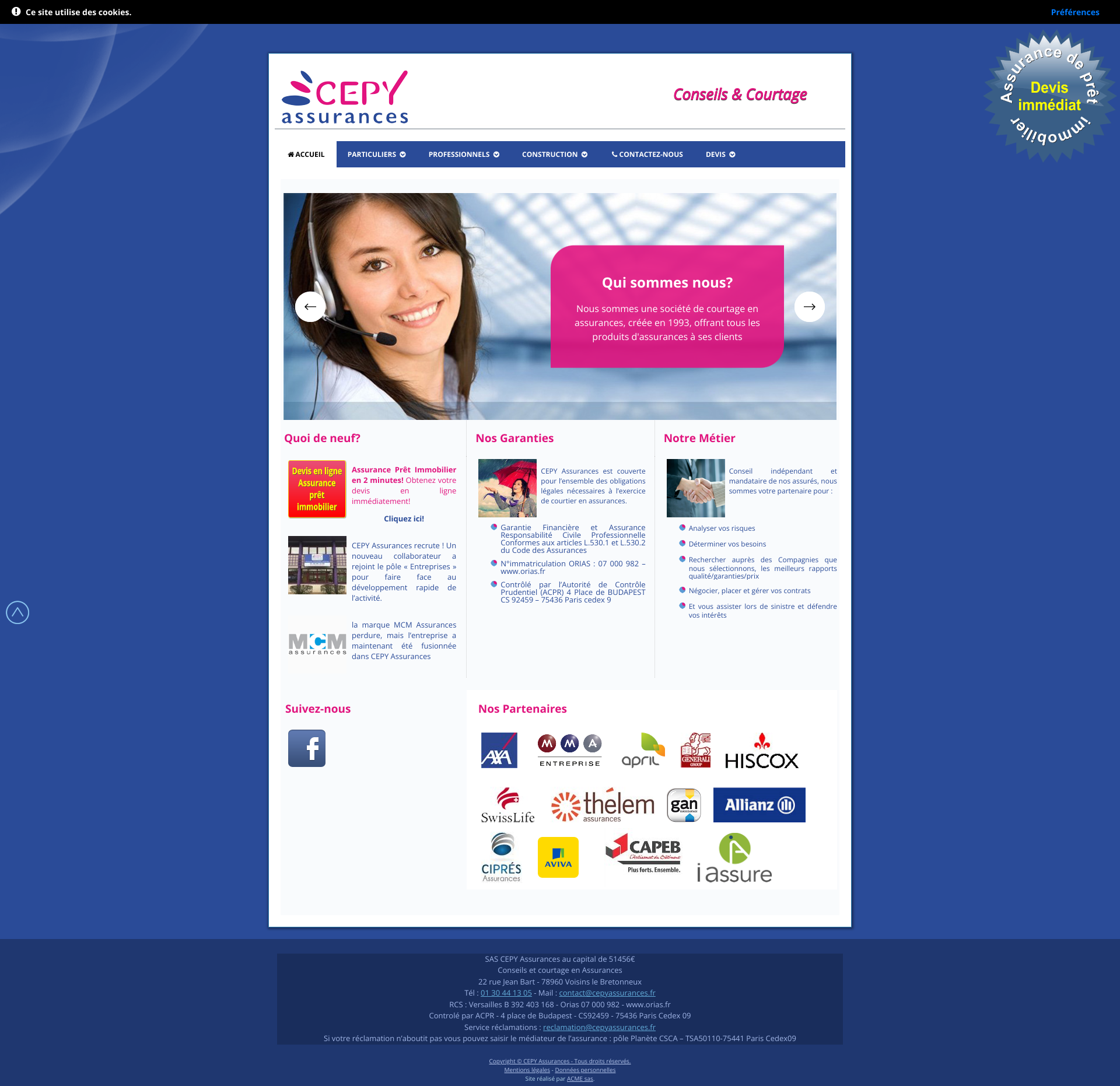 Aperçu du site