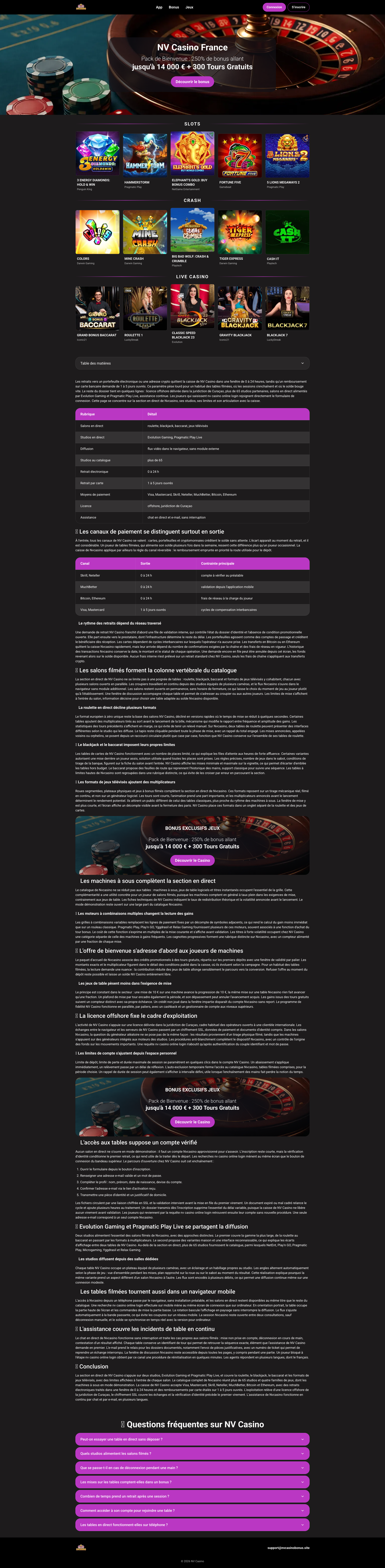 Aperçu du site