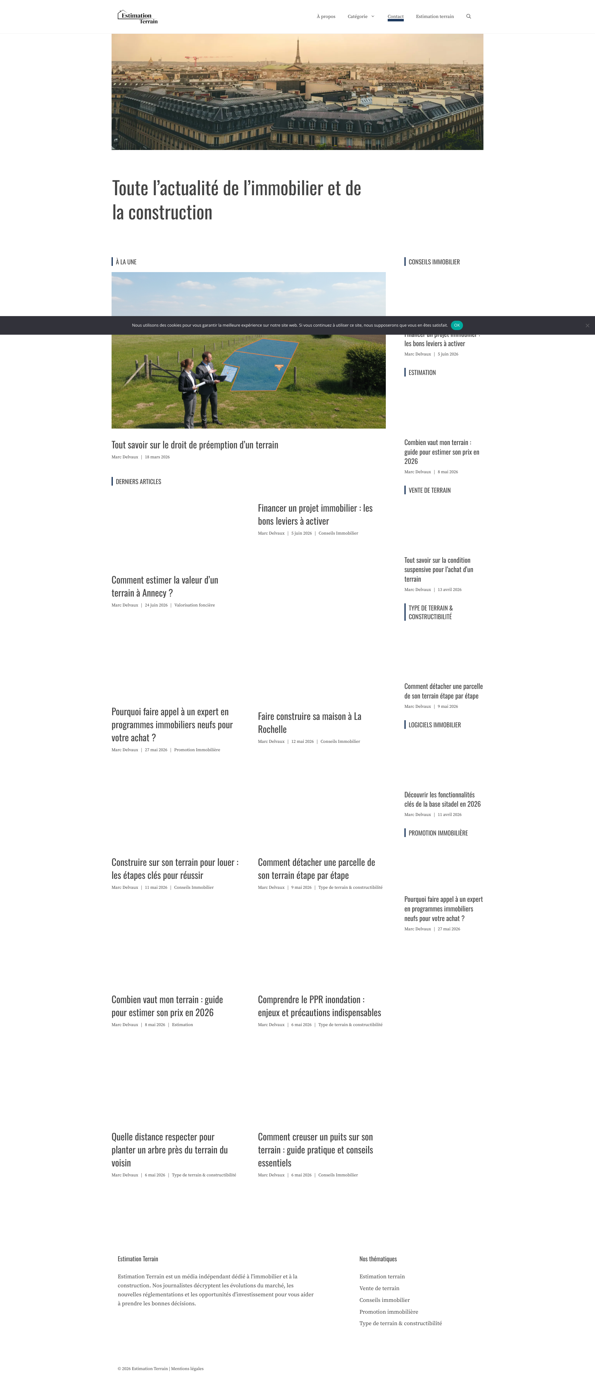 Aperçu du site