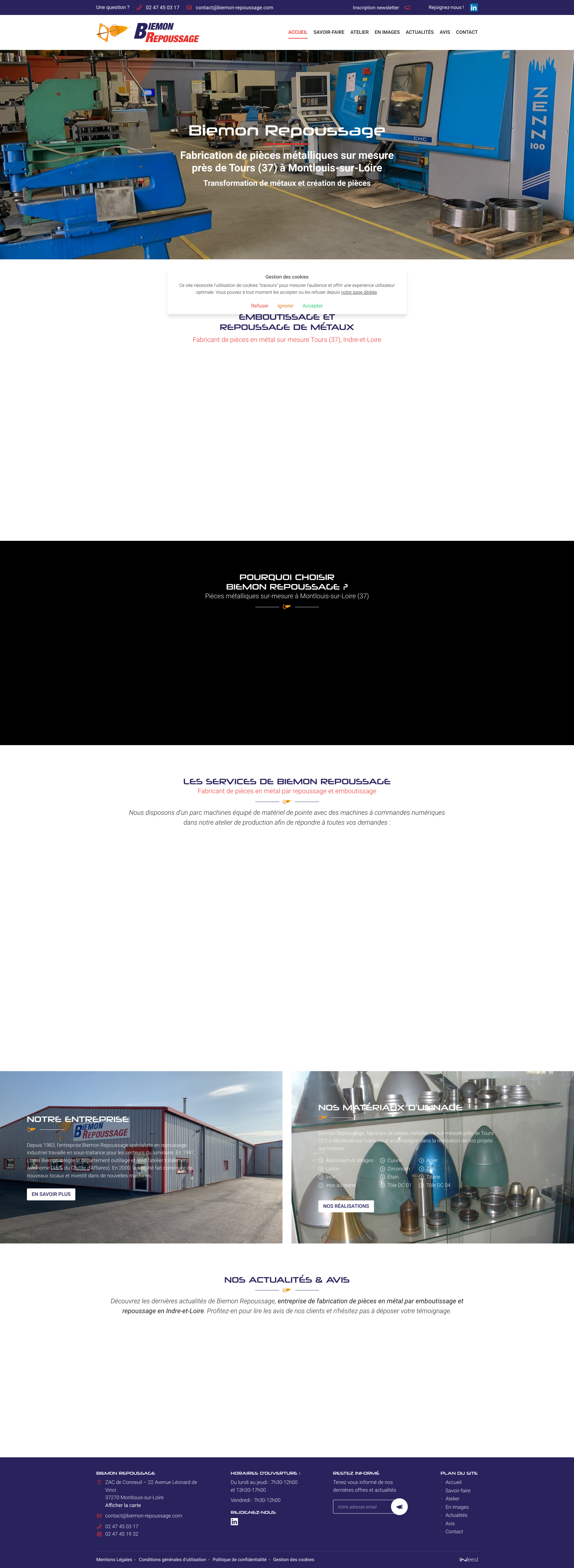 Aperçu du site