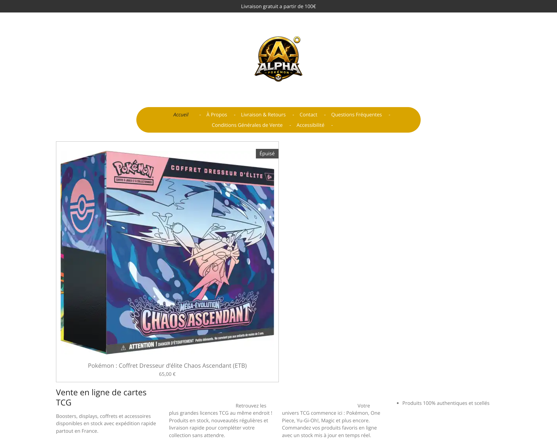 Aperçu du site