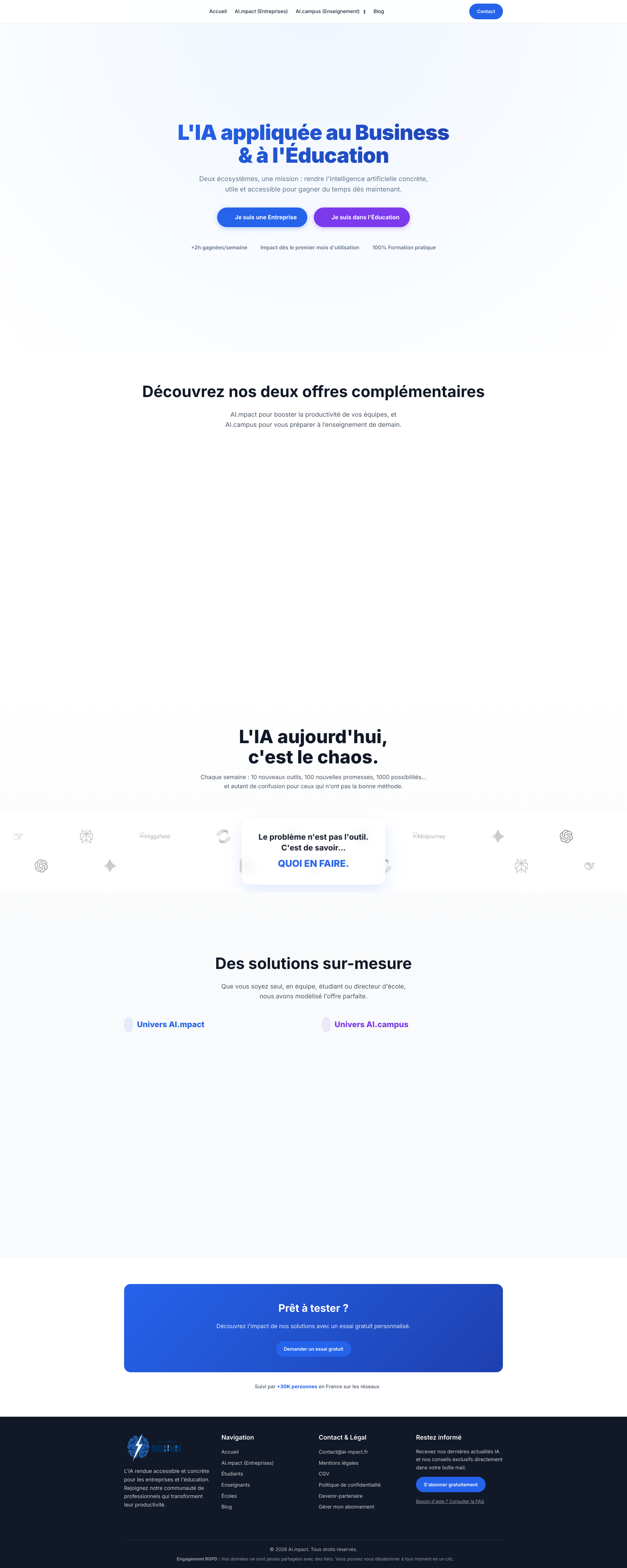 Aperçu du site