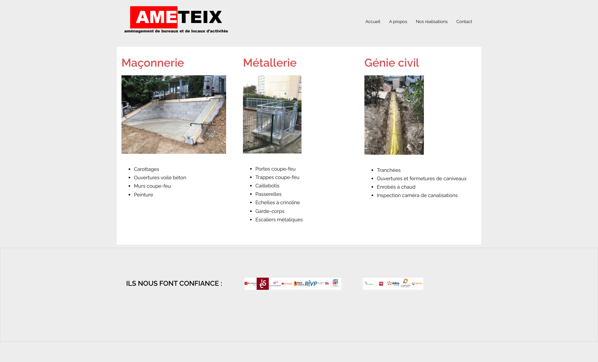 Aperçu du site