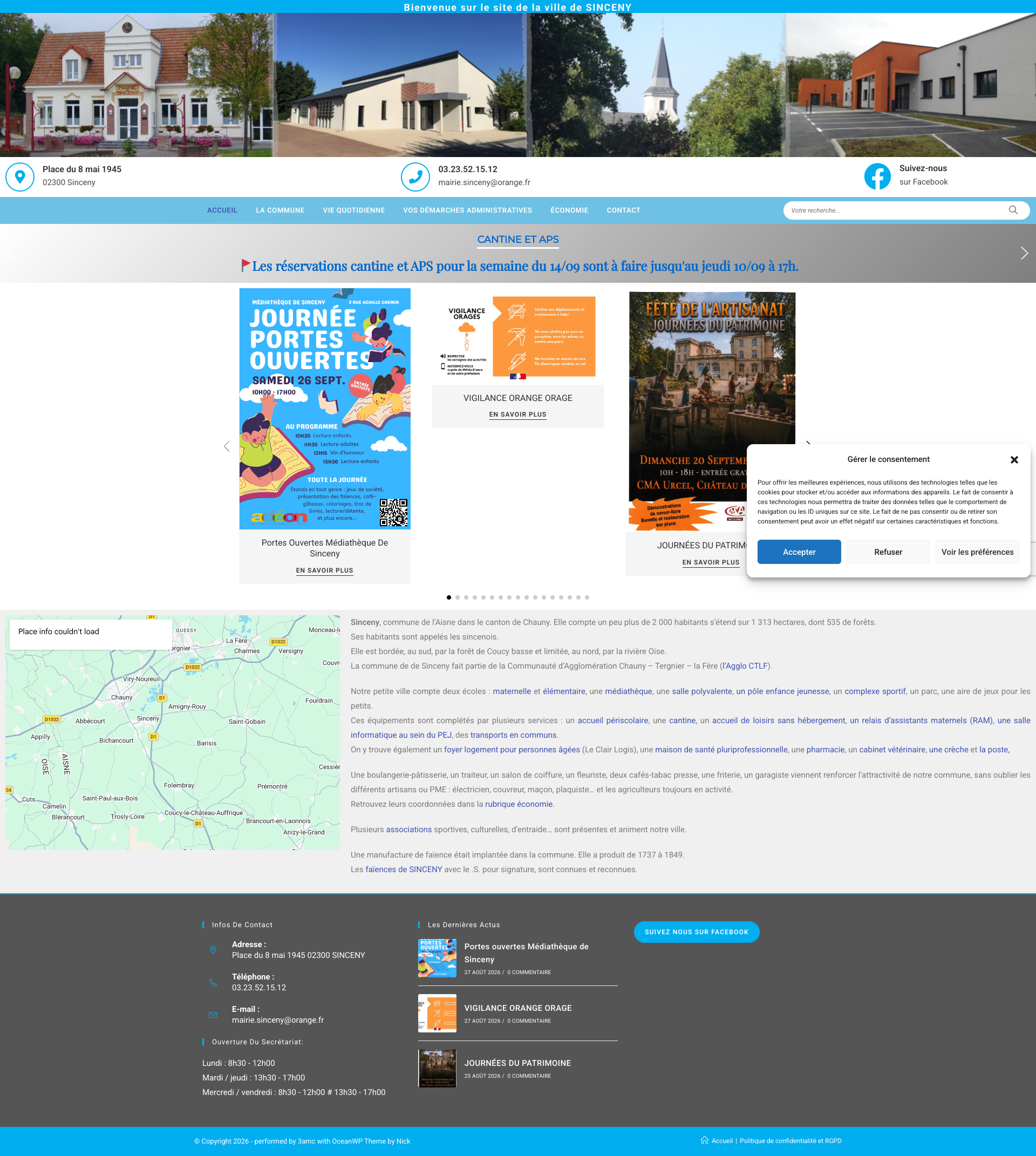 Aperçu du site