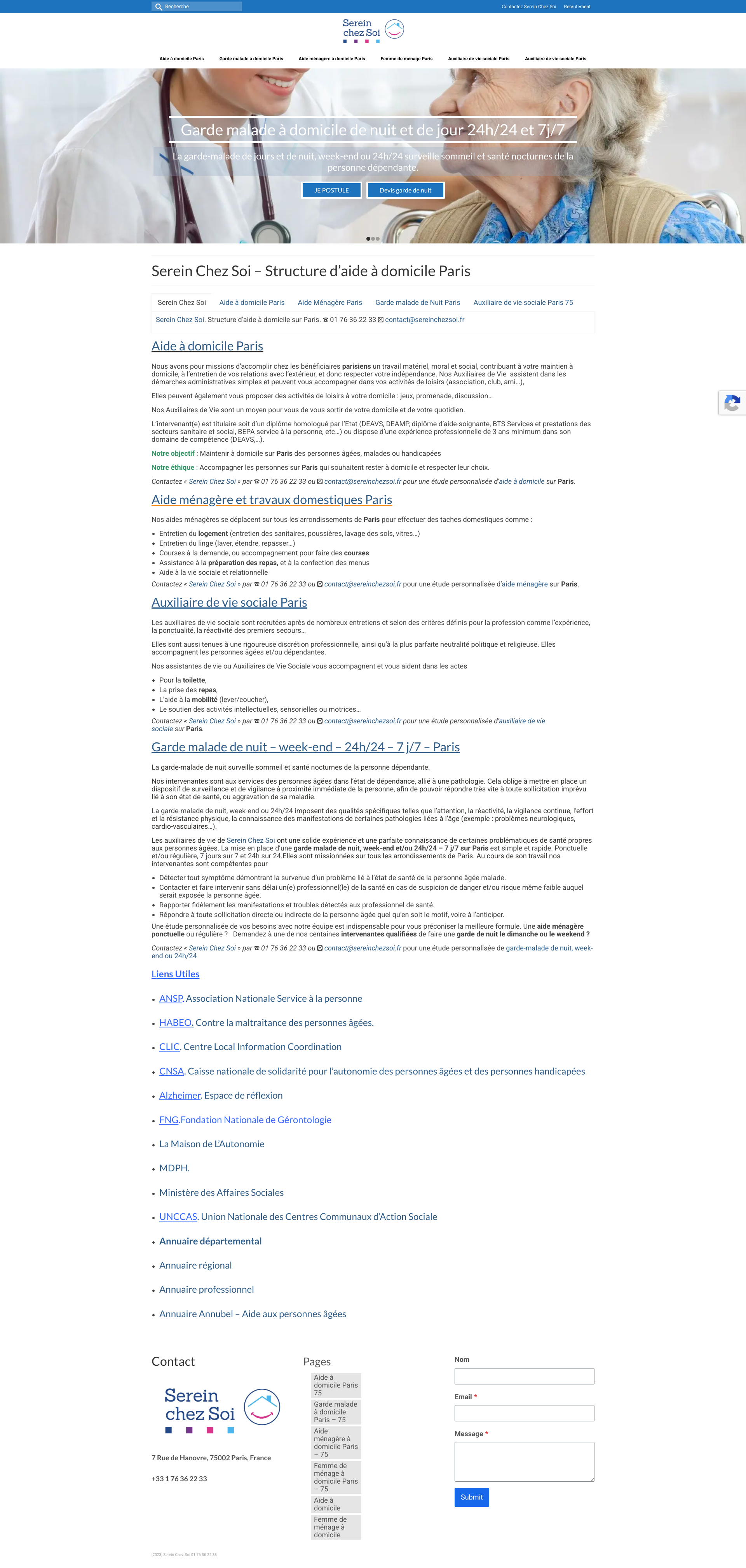 Aperçu du site