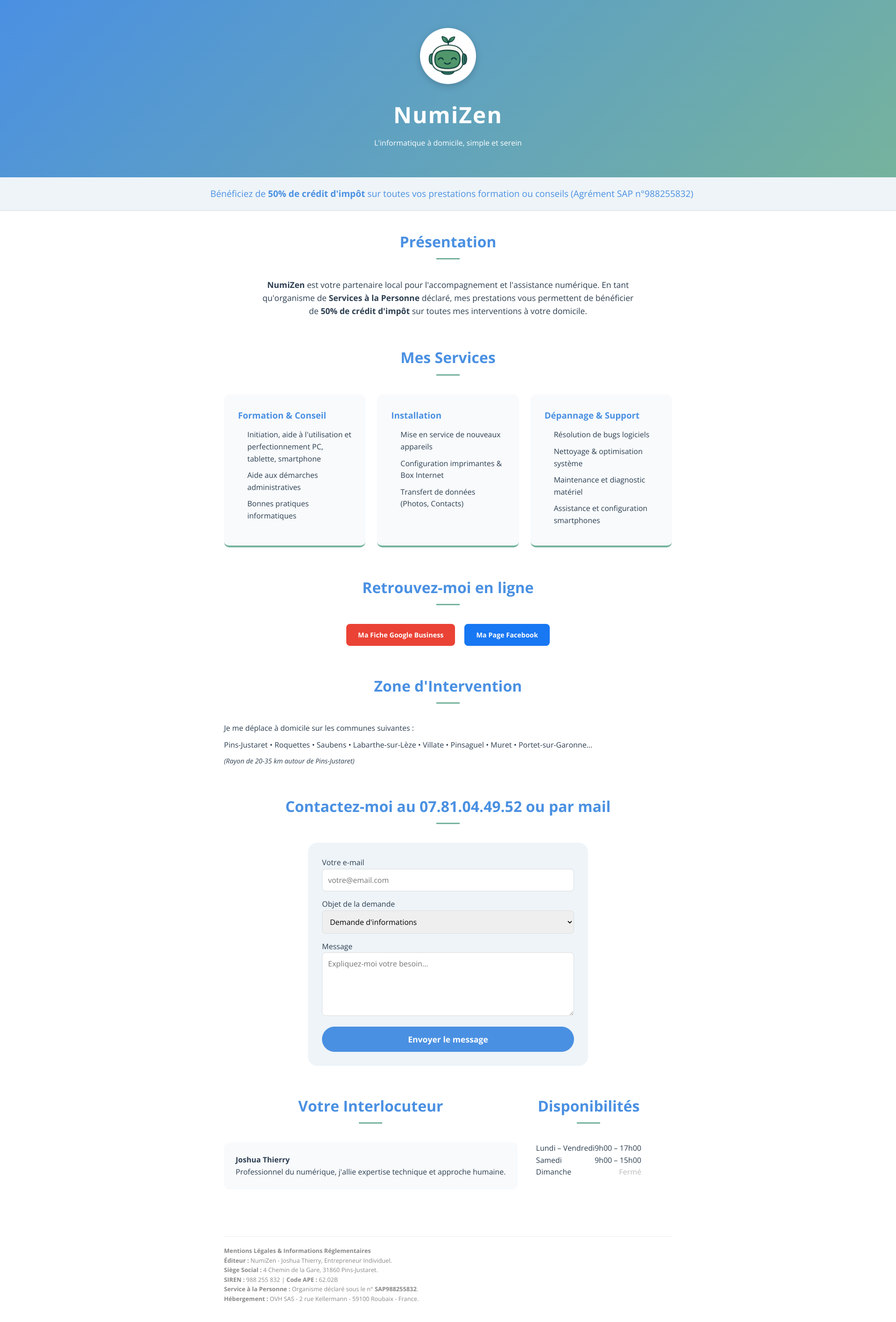 Aperçu du site