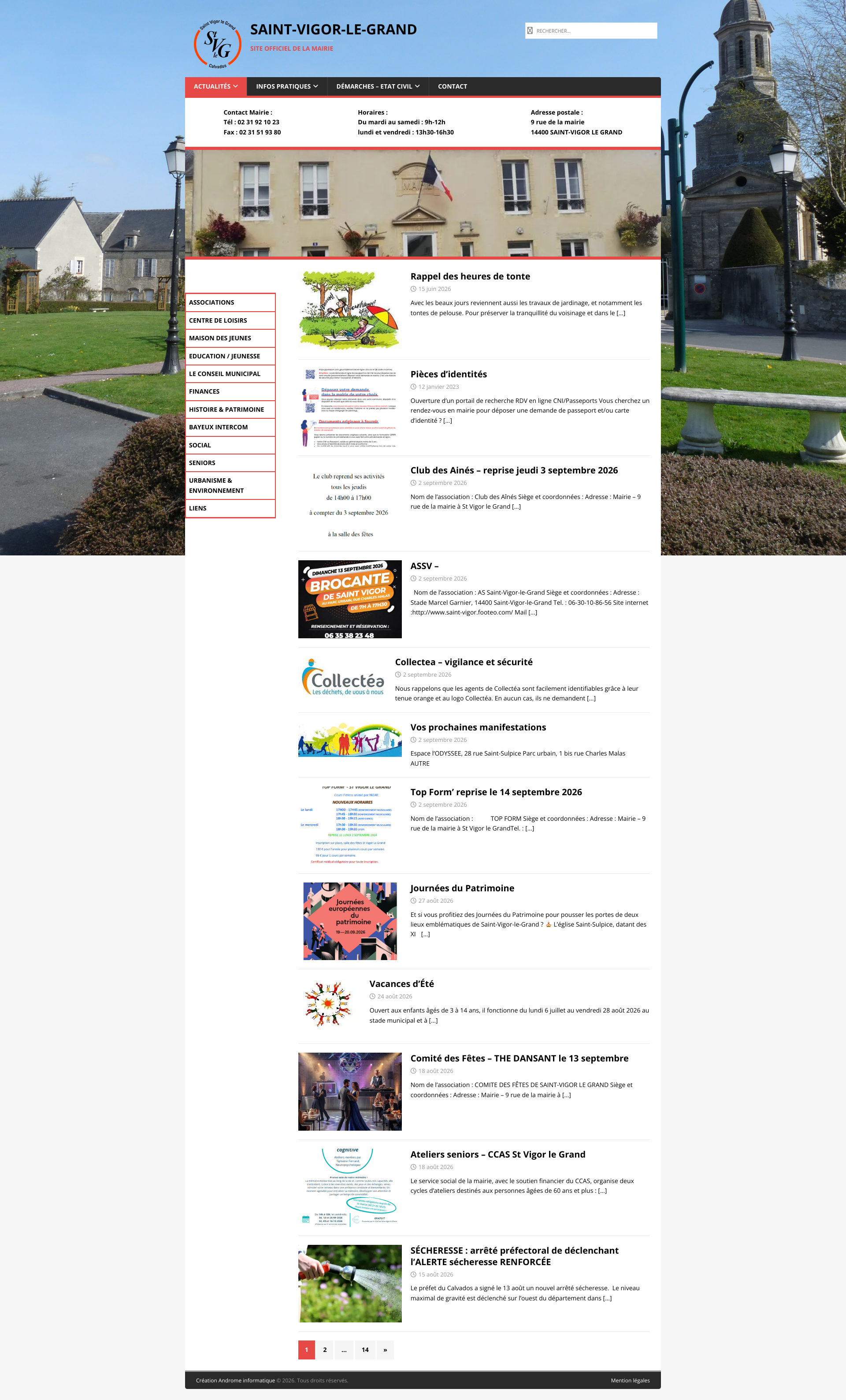 Aperçu du site