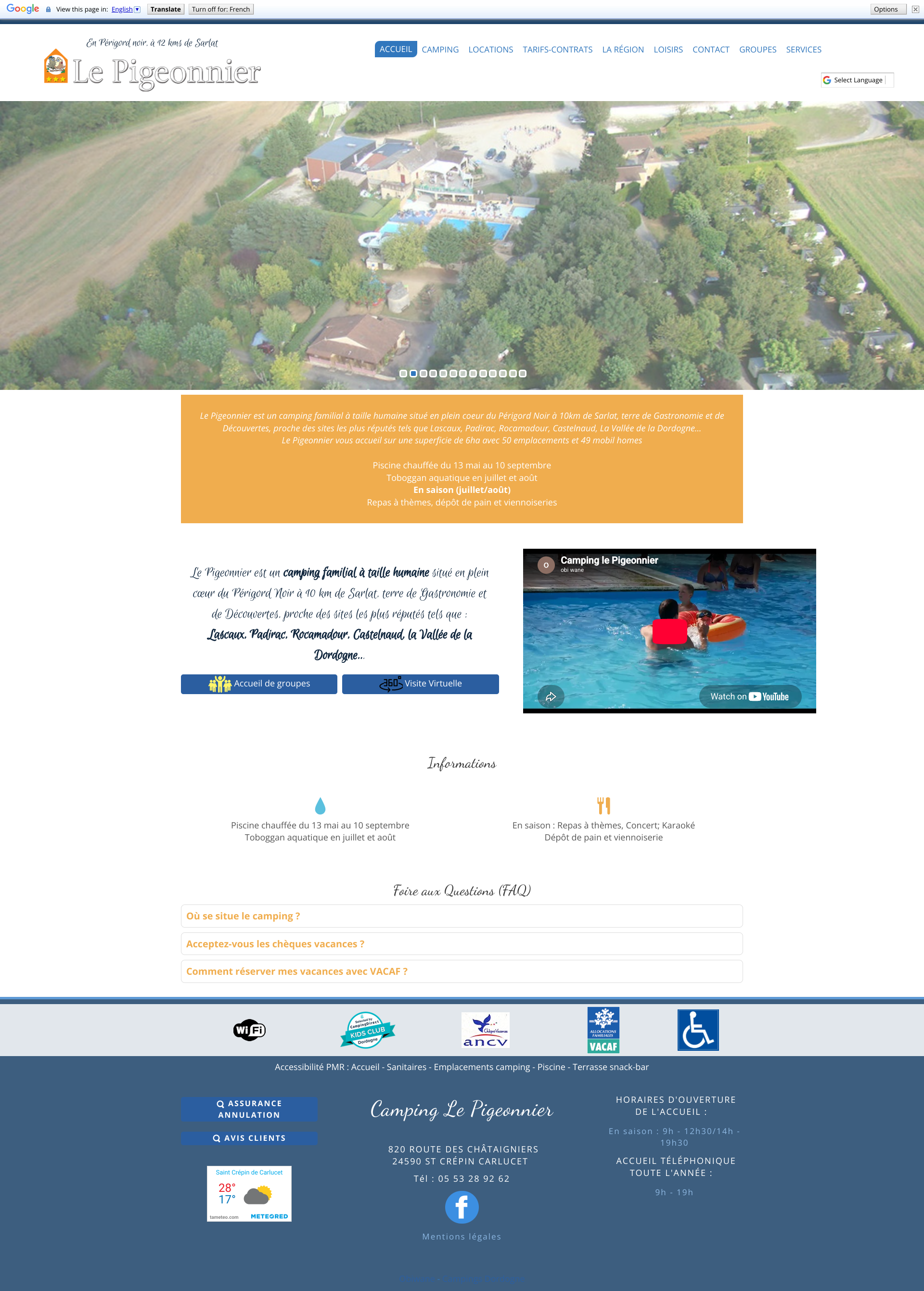Aperçu du site