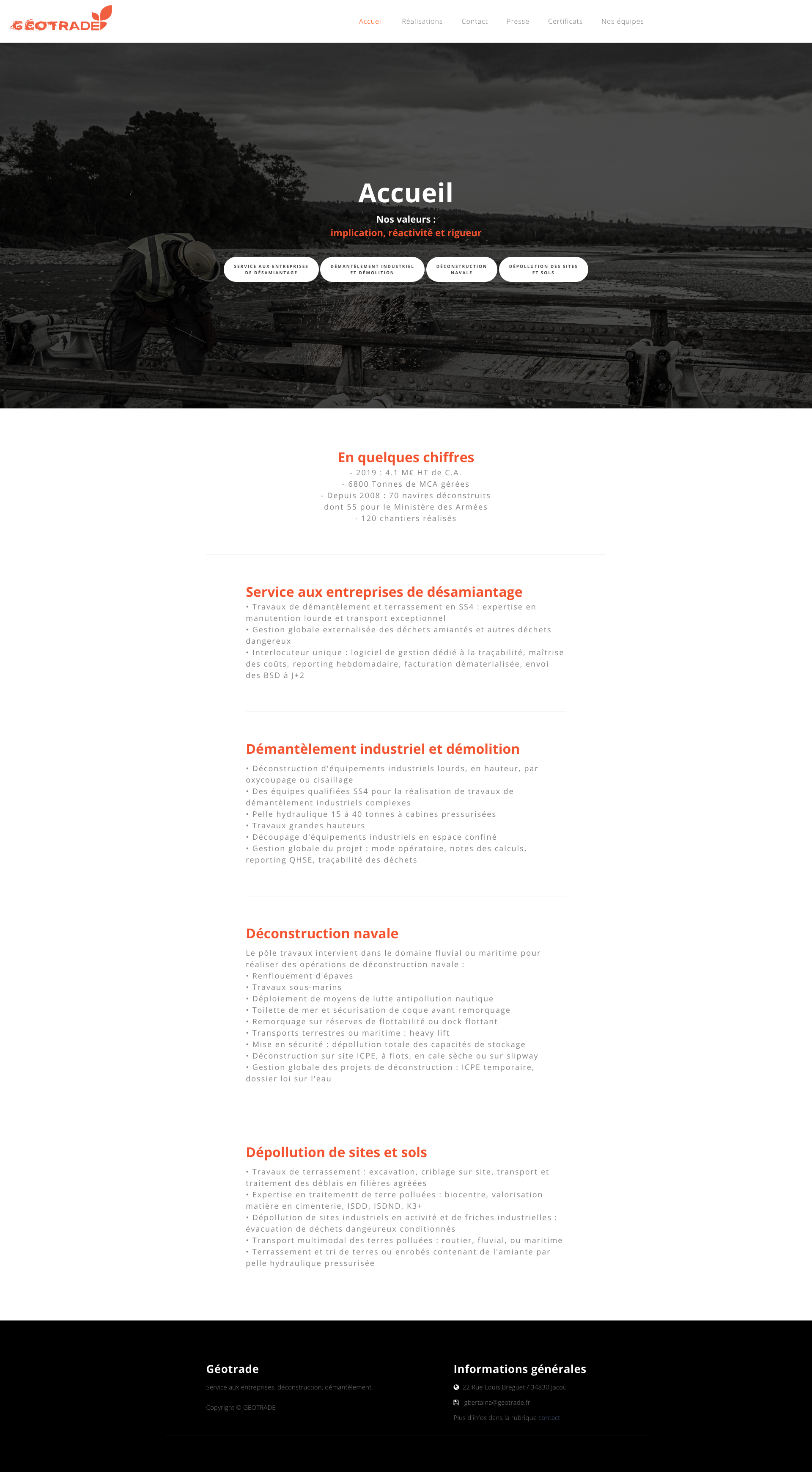 Aperçu du site