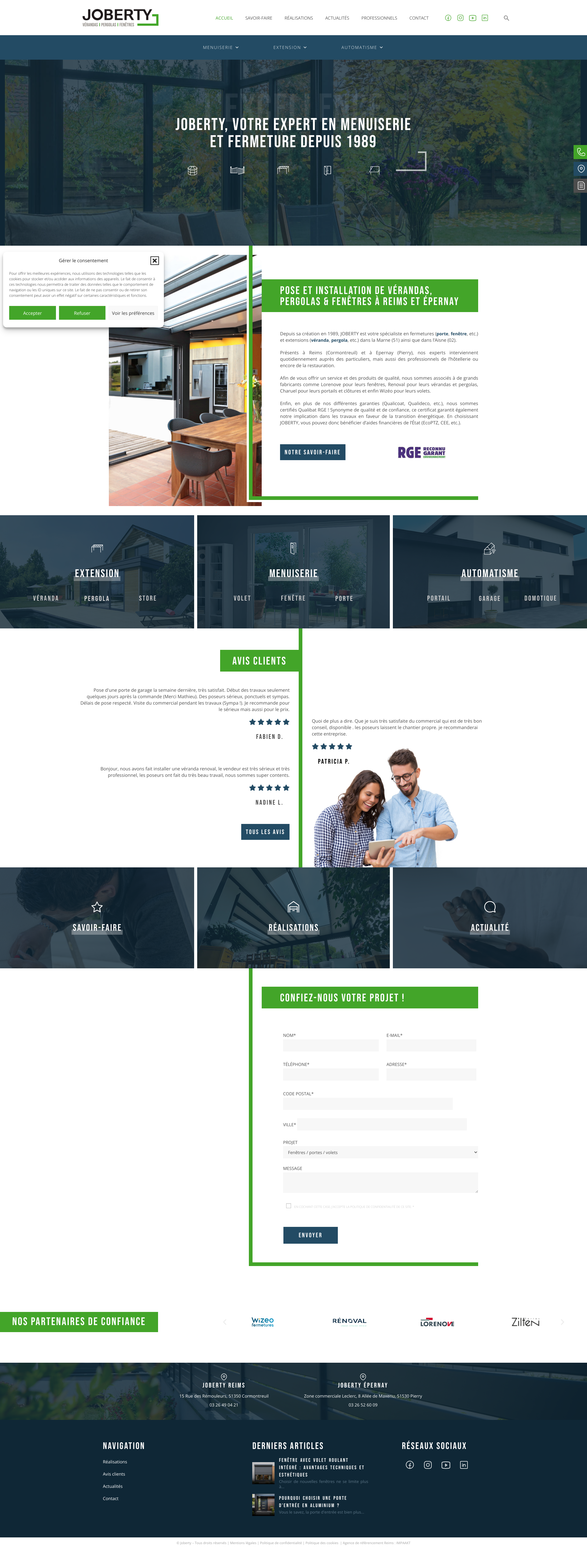 Aperçu du site
