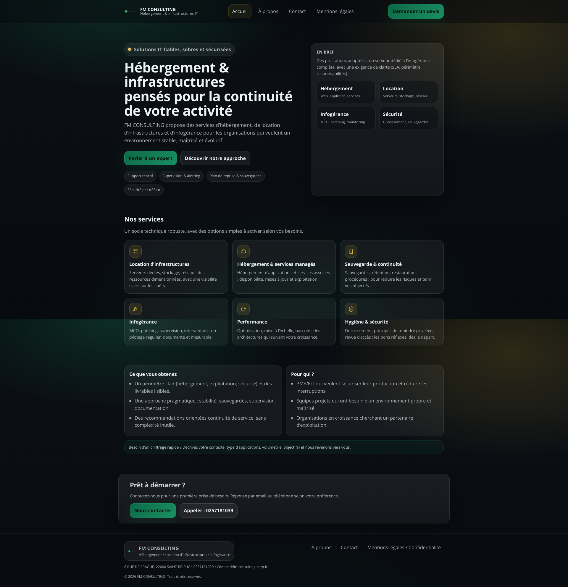 Aperçu du site