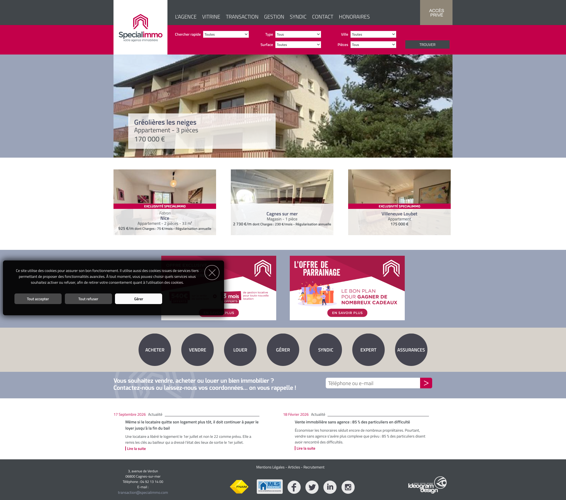 Aperçu du site
