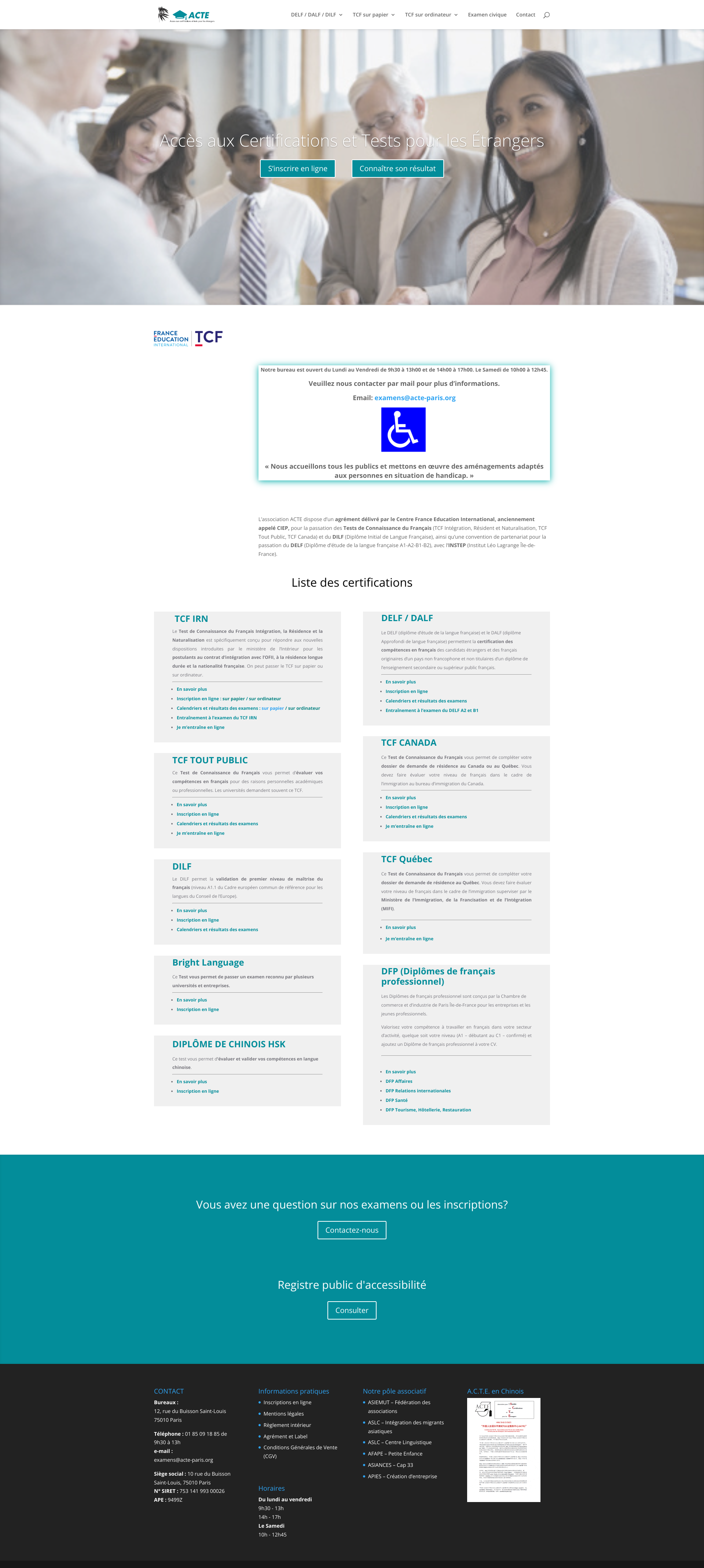 Aperçu du site