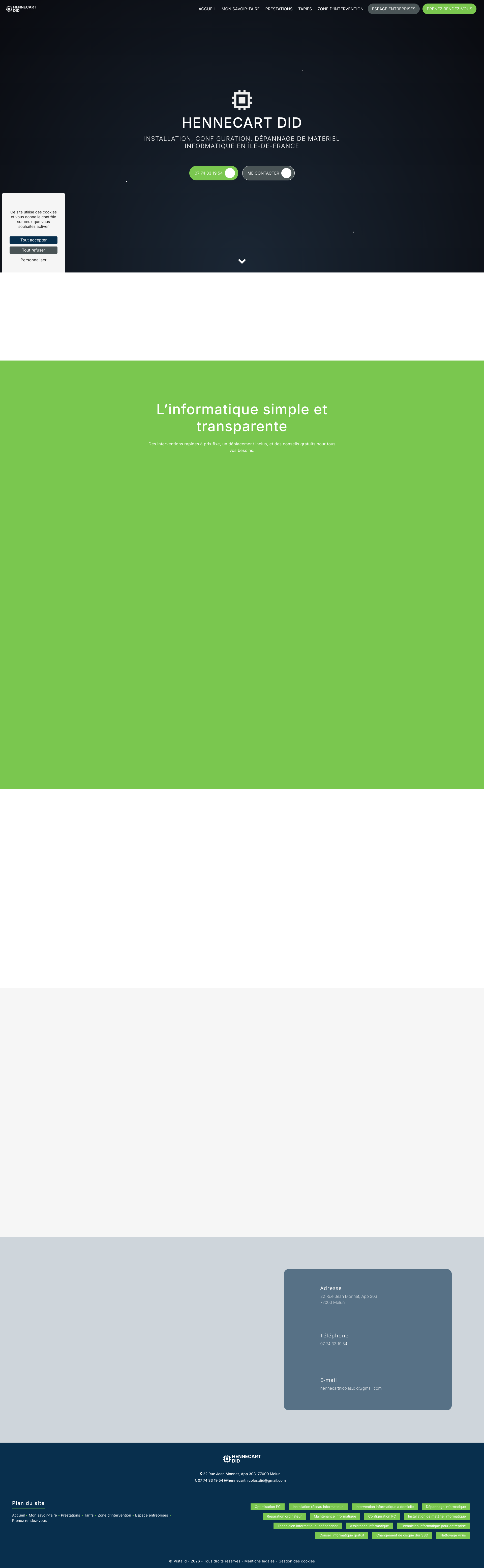 Aperçu du site