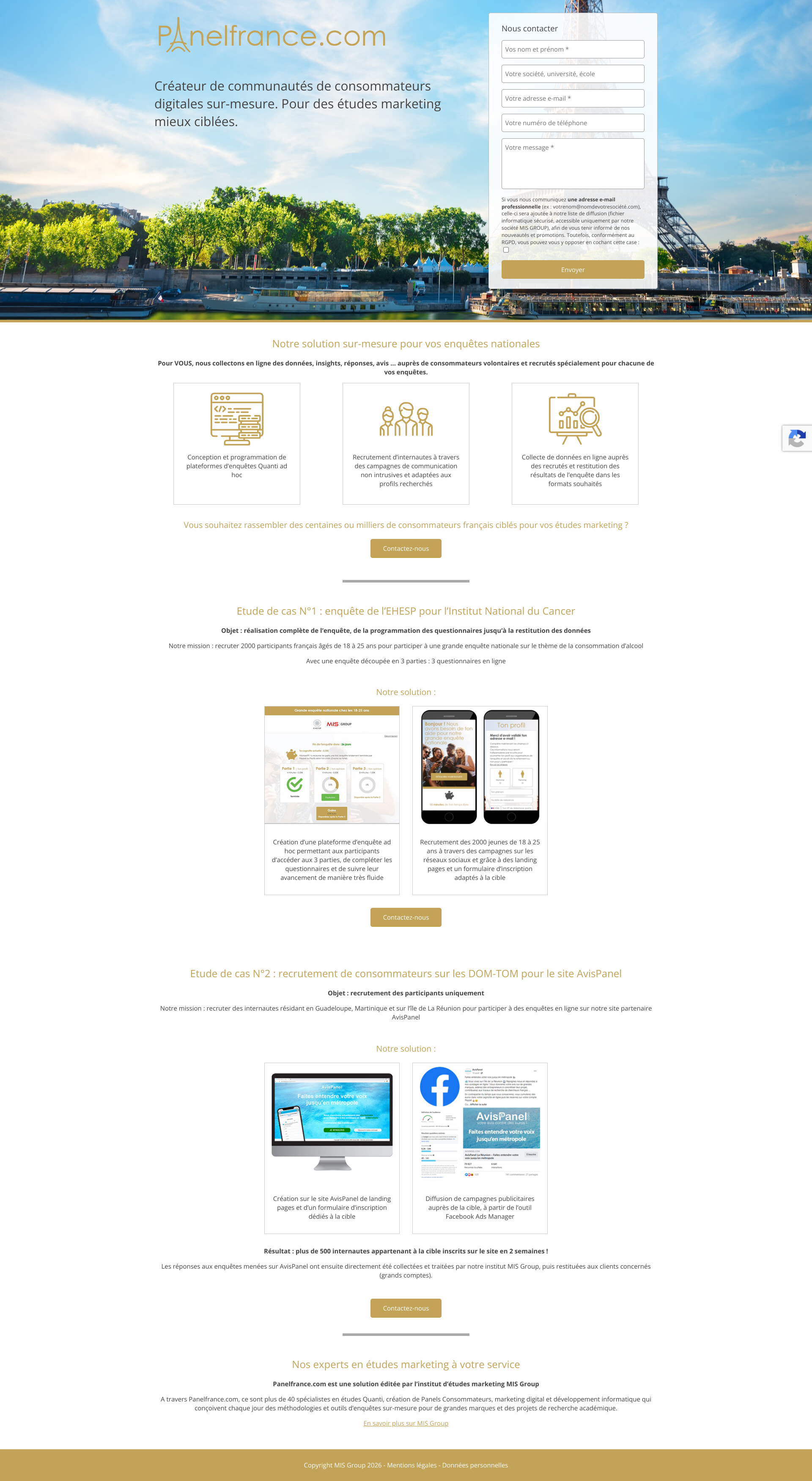 Aperçu du site