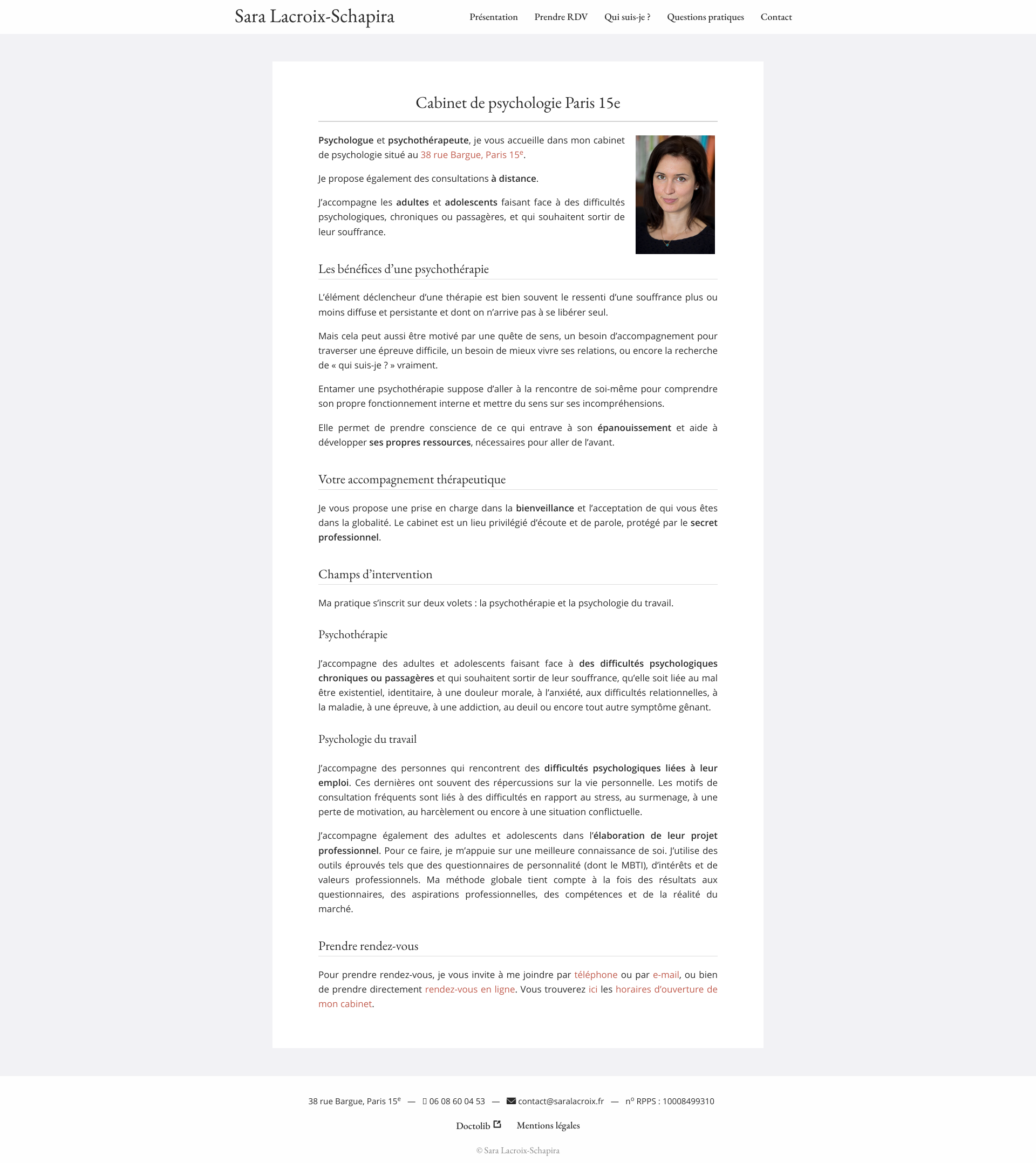 Aperçu du site