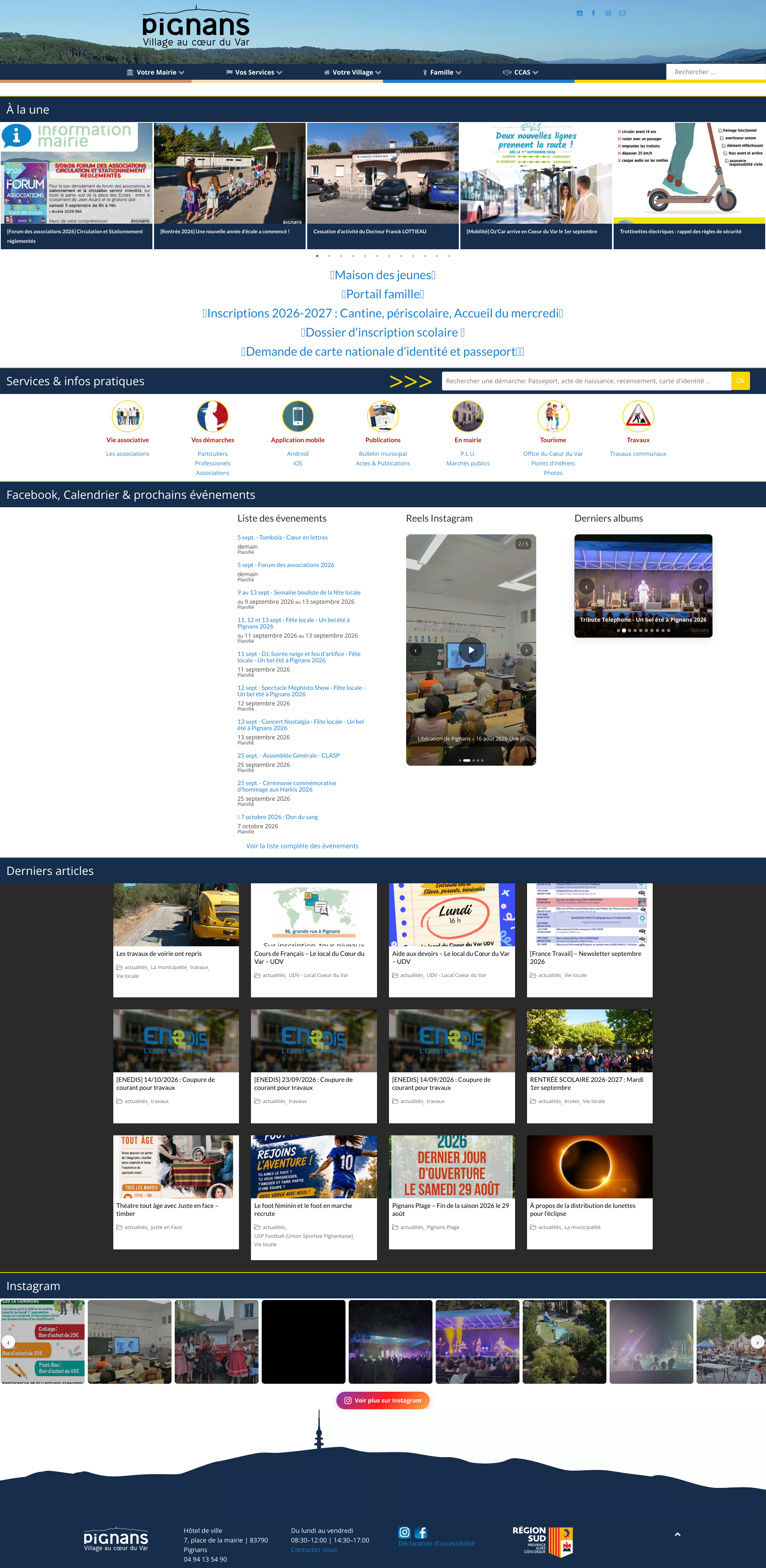 Aperçu du site