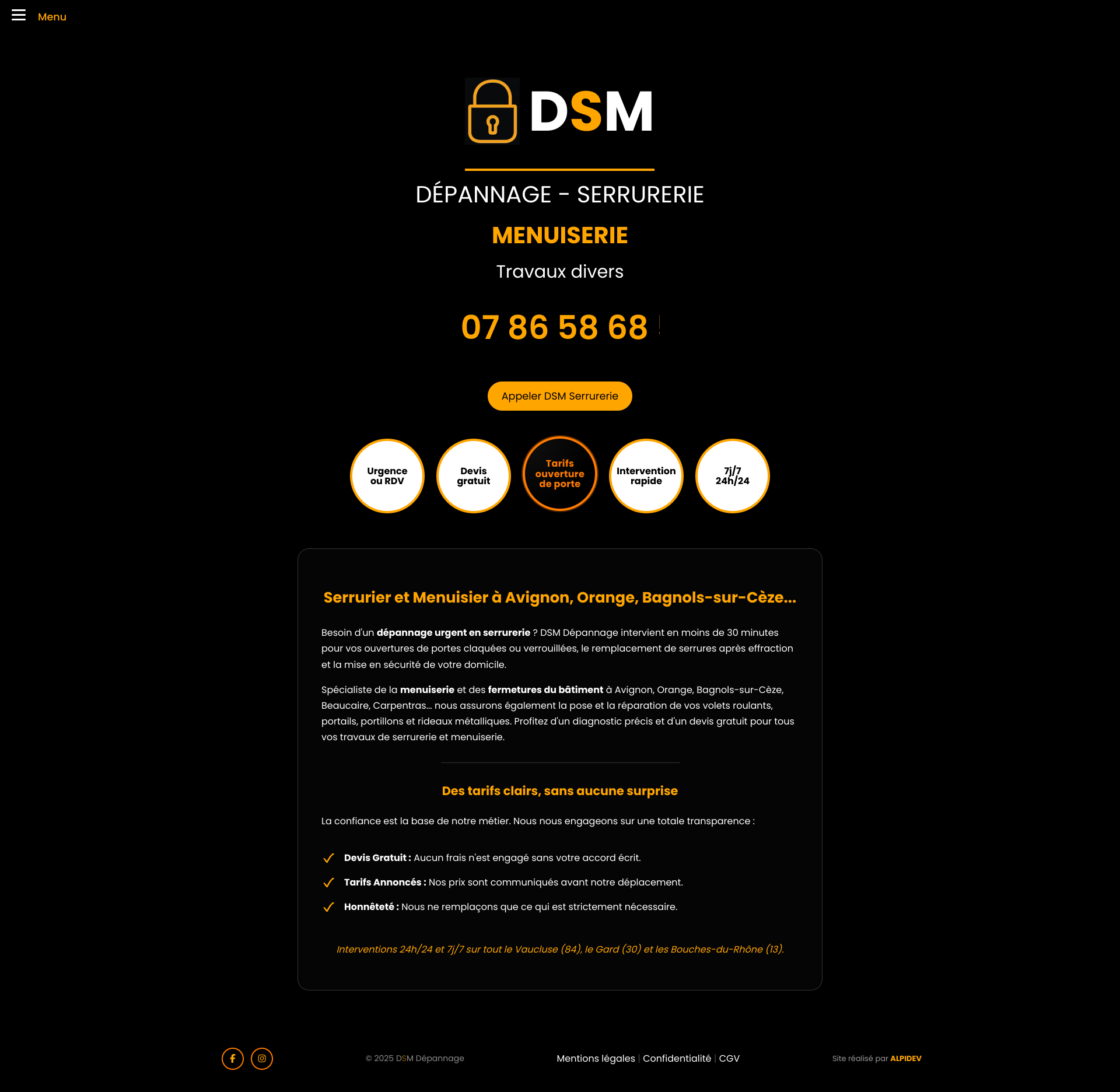 Aperçu du site