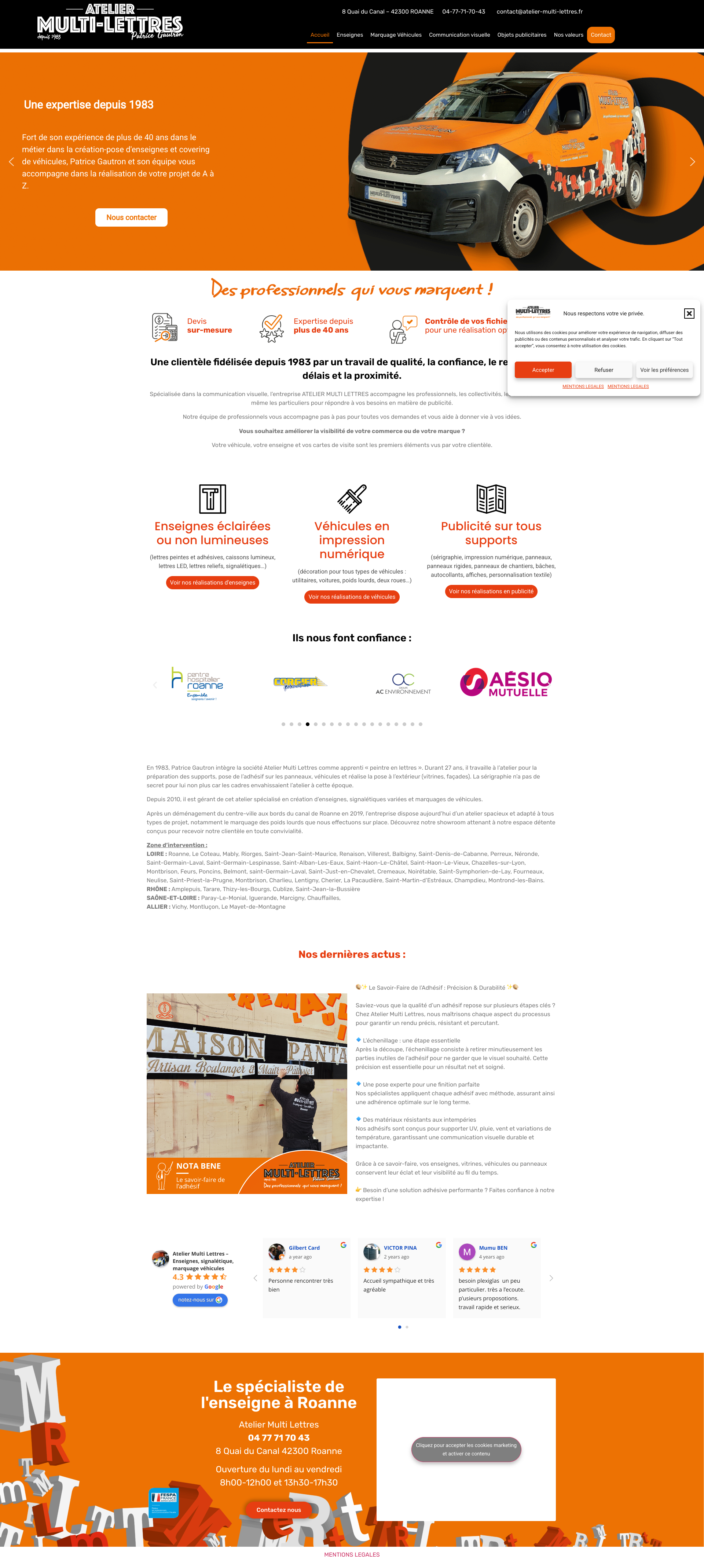 Aperçu du site