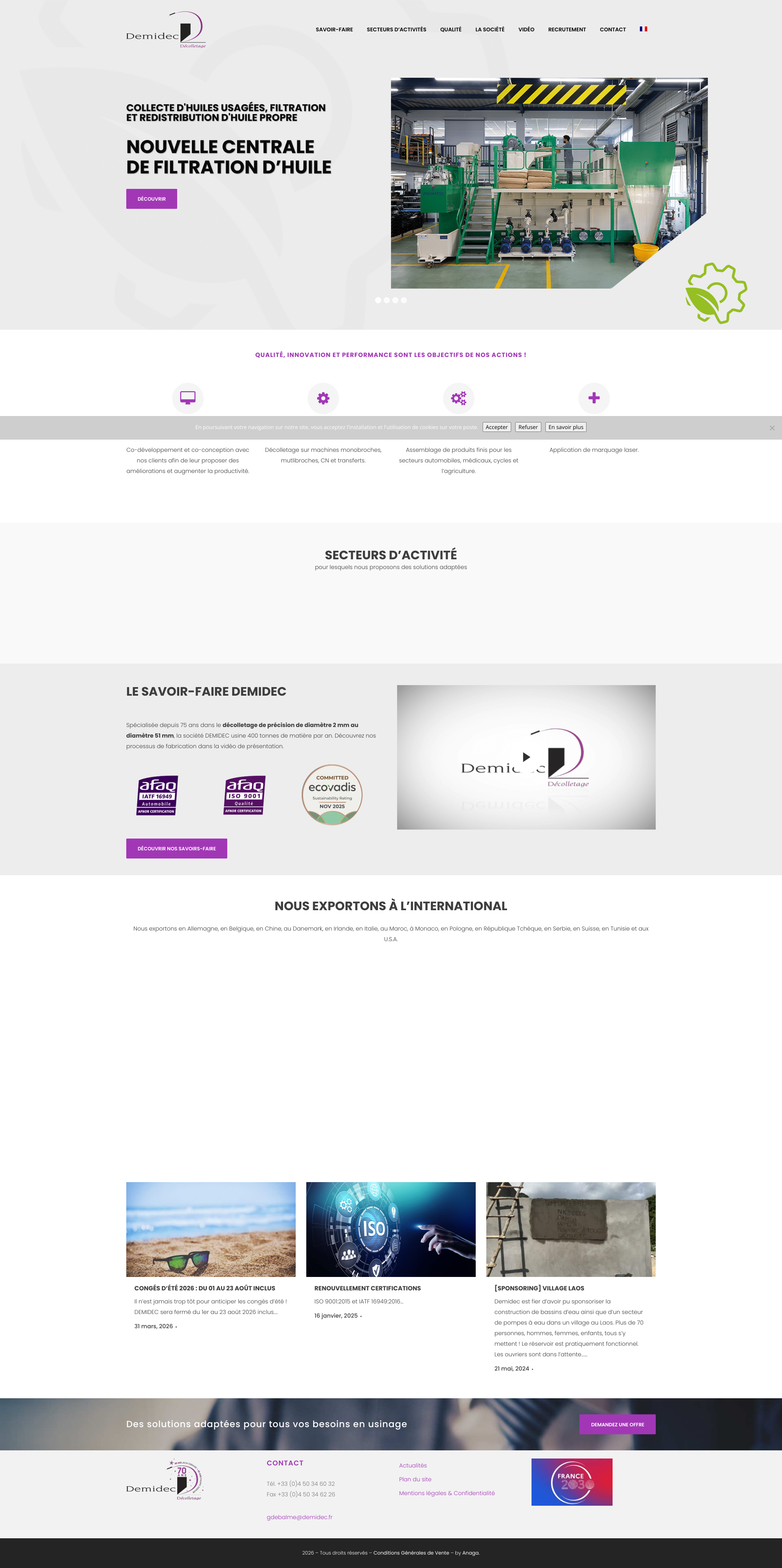 Aperçu du site