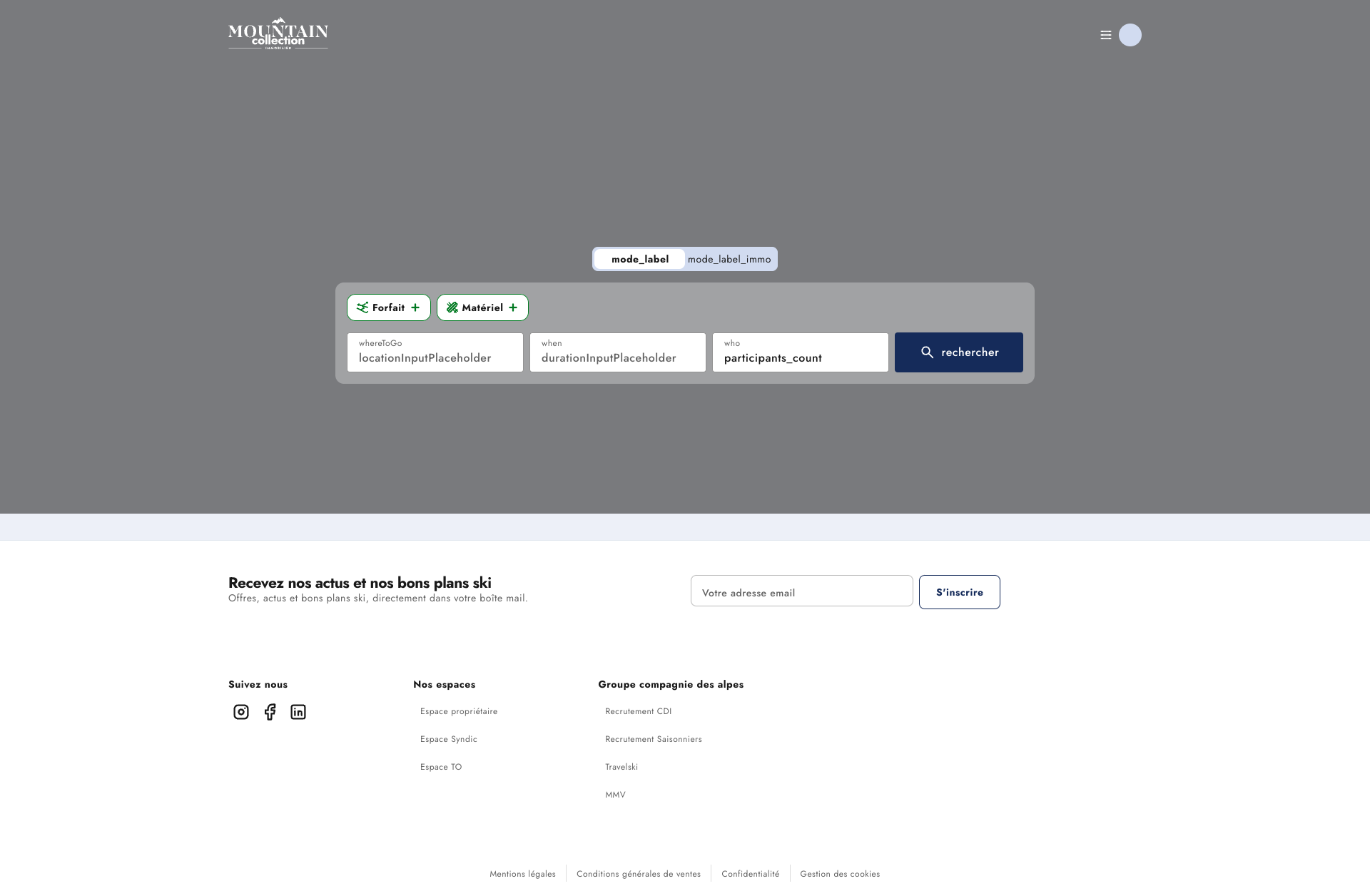 Aperçu du site