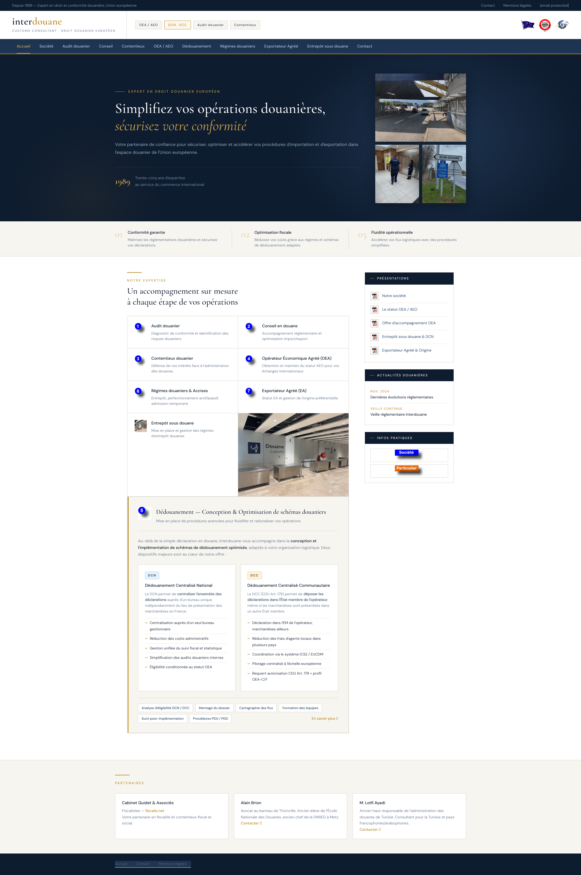 Aperçu du site