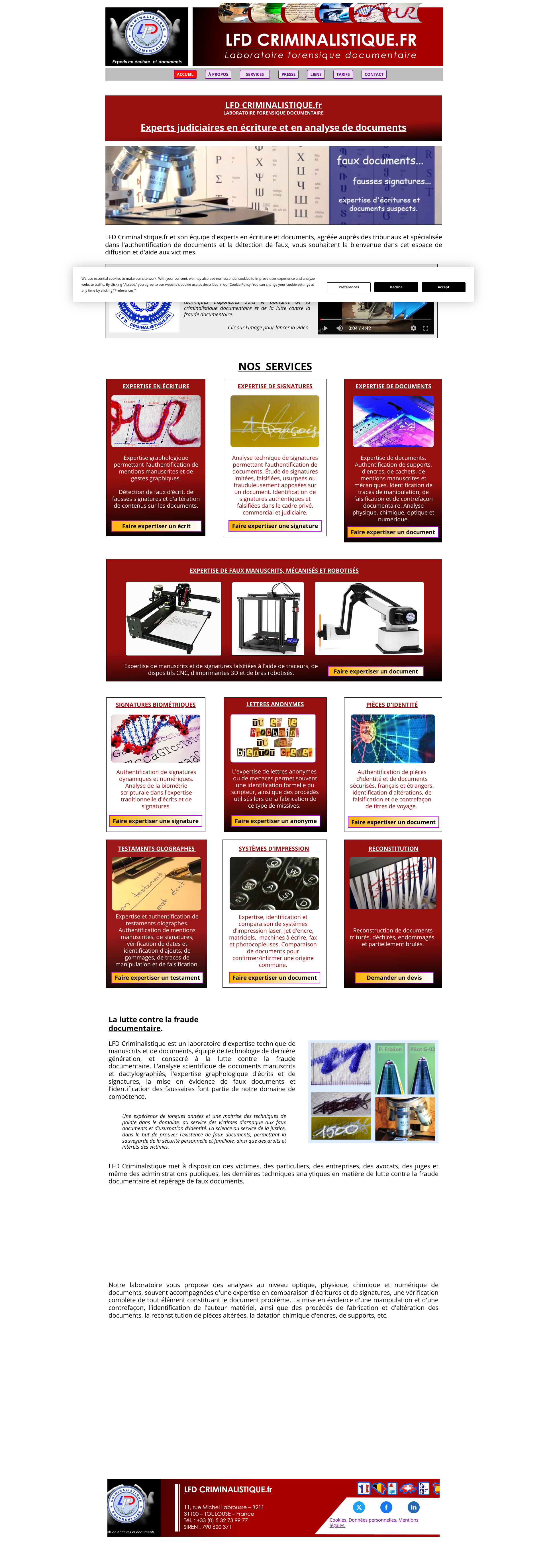 Aperçu du site