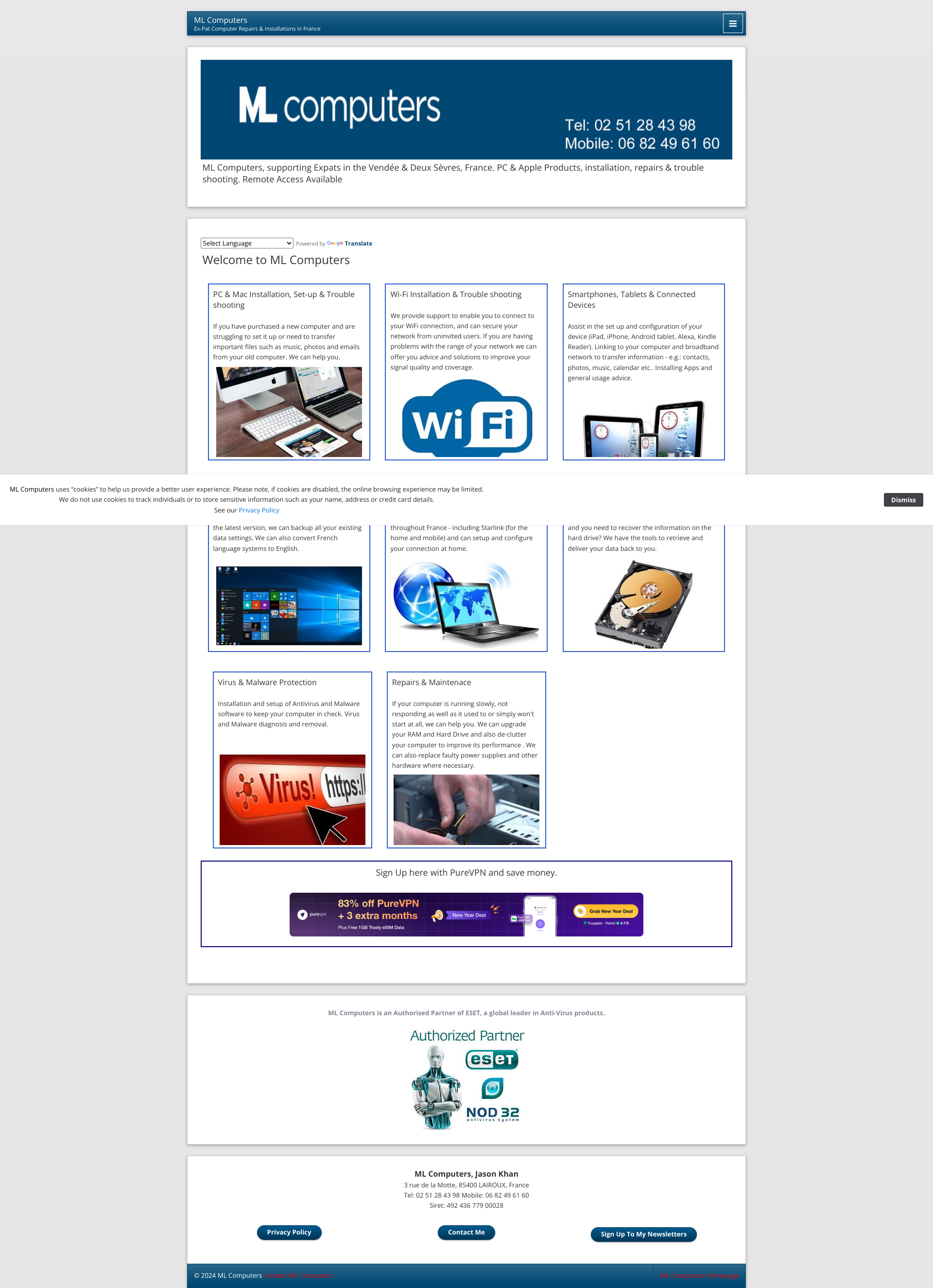 Aperçu du site