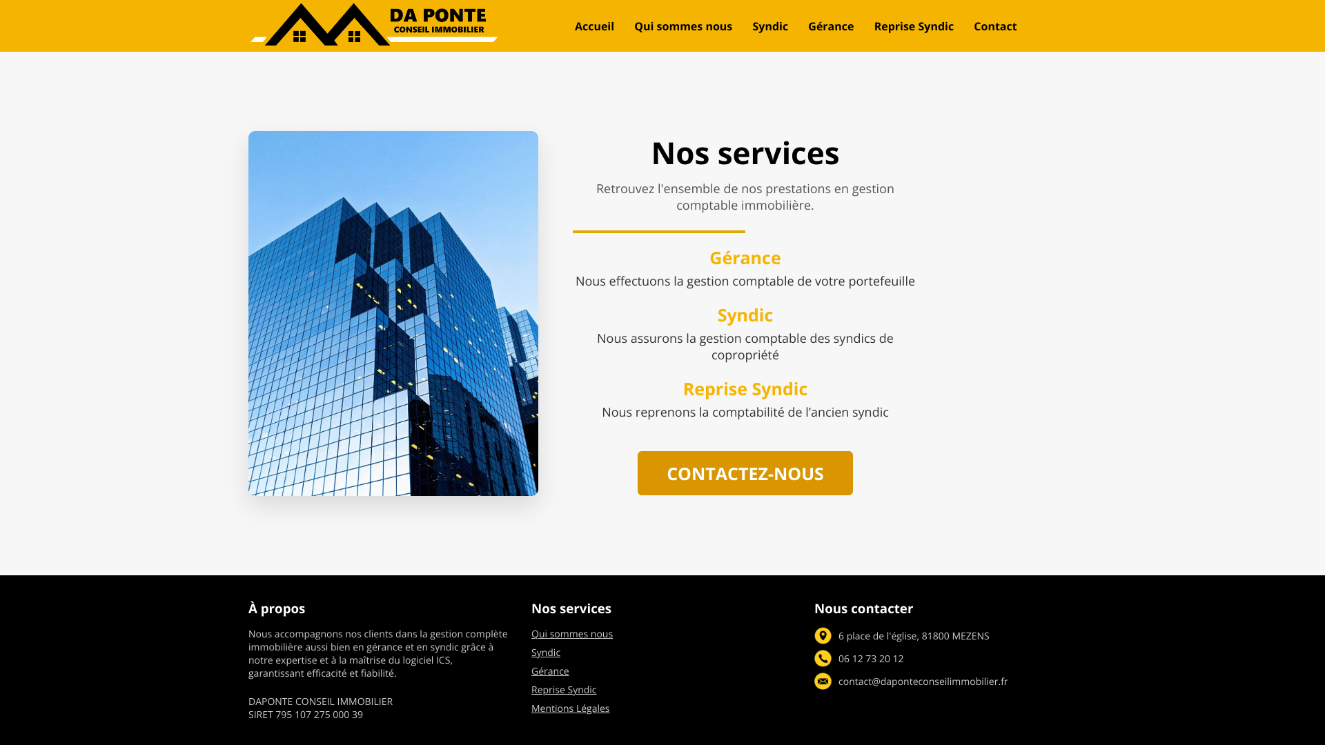 Aperçu du site