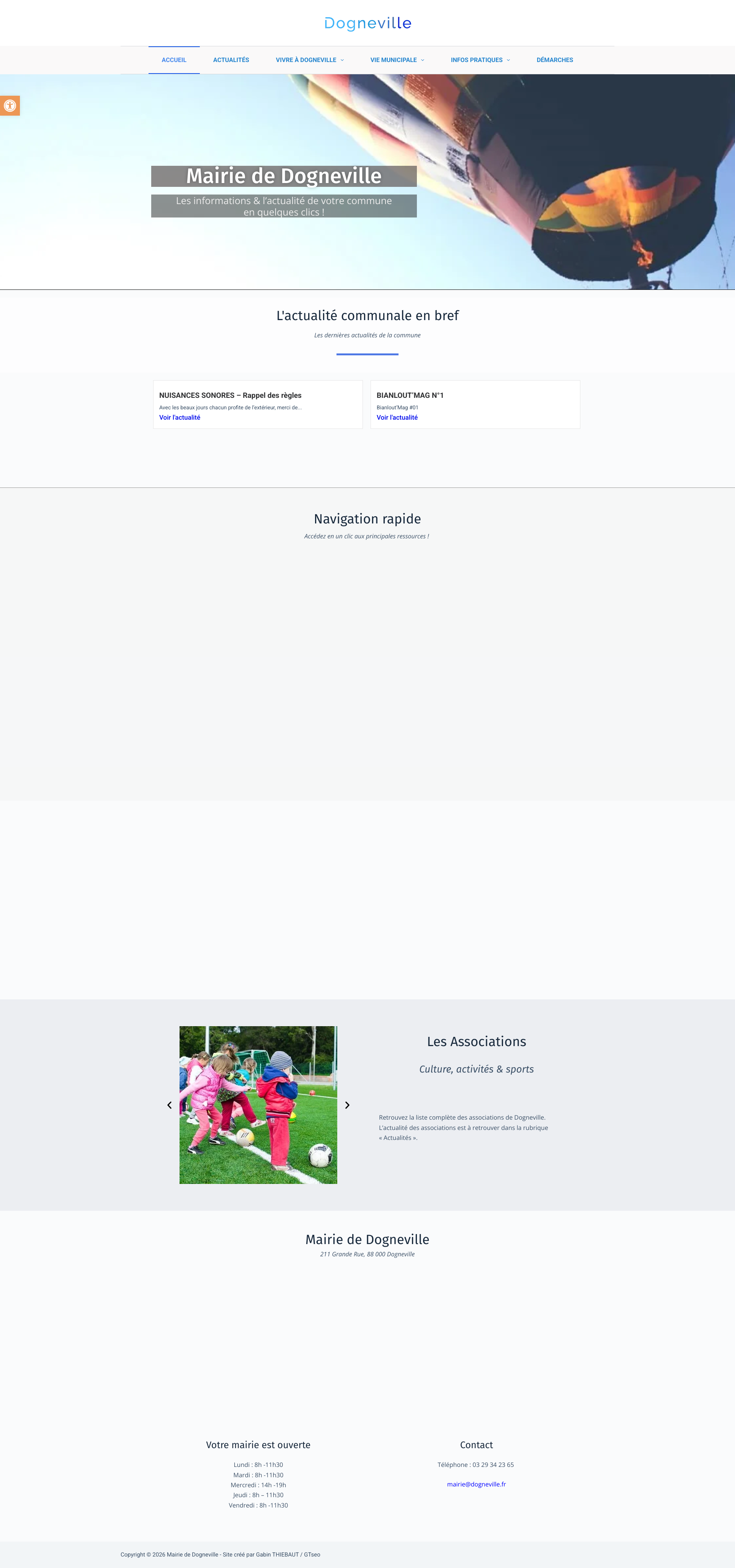Aperçu du site