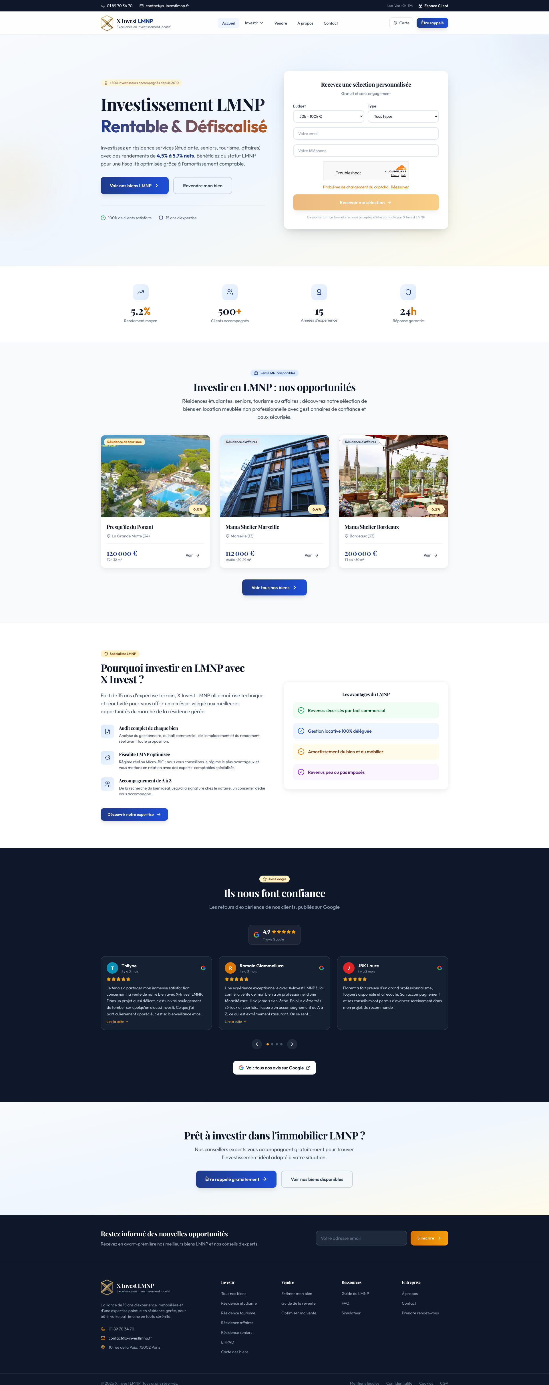 Aperçu du site