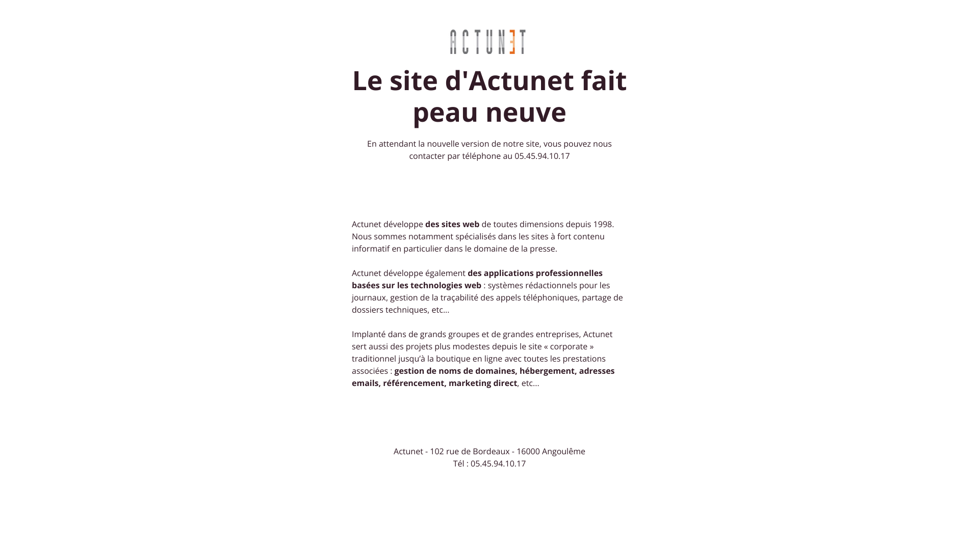 Aperçu du site