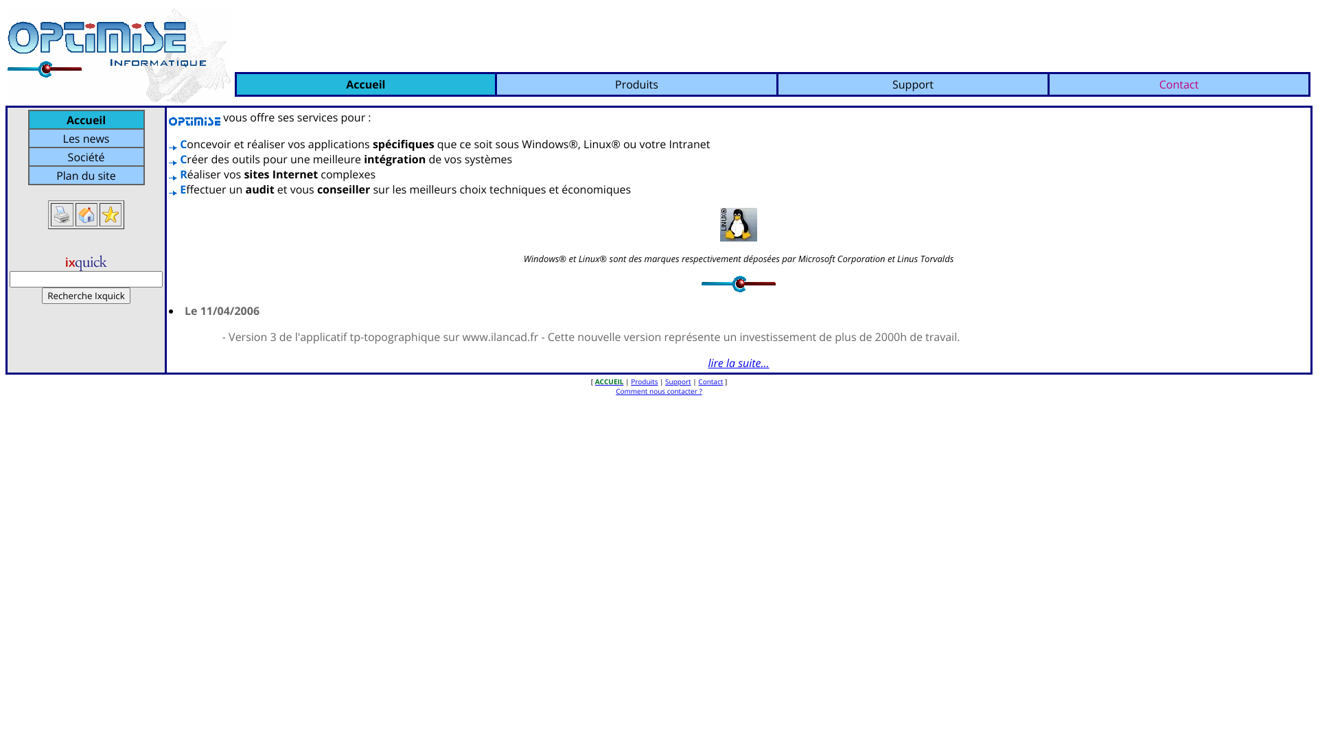 Aperçu du site