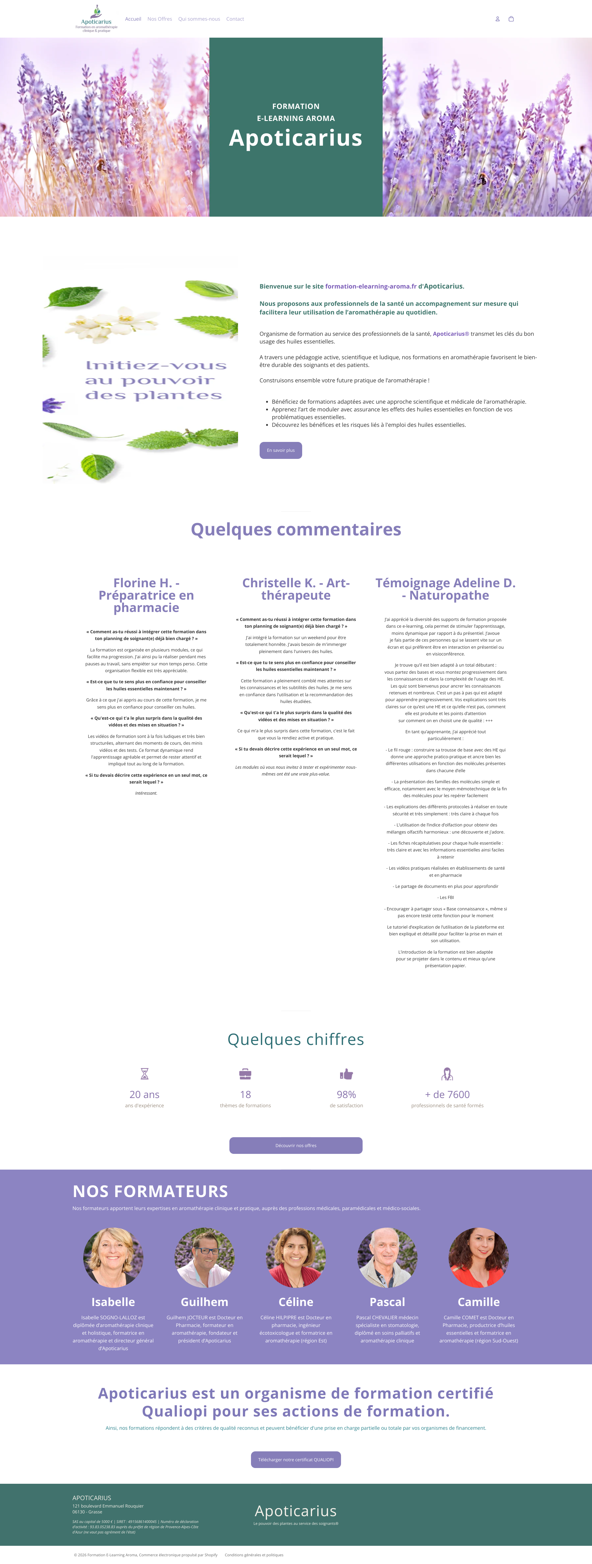 Aperçu du site