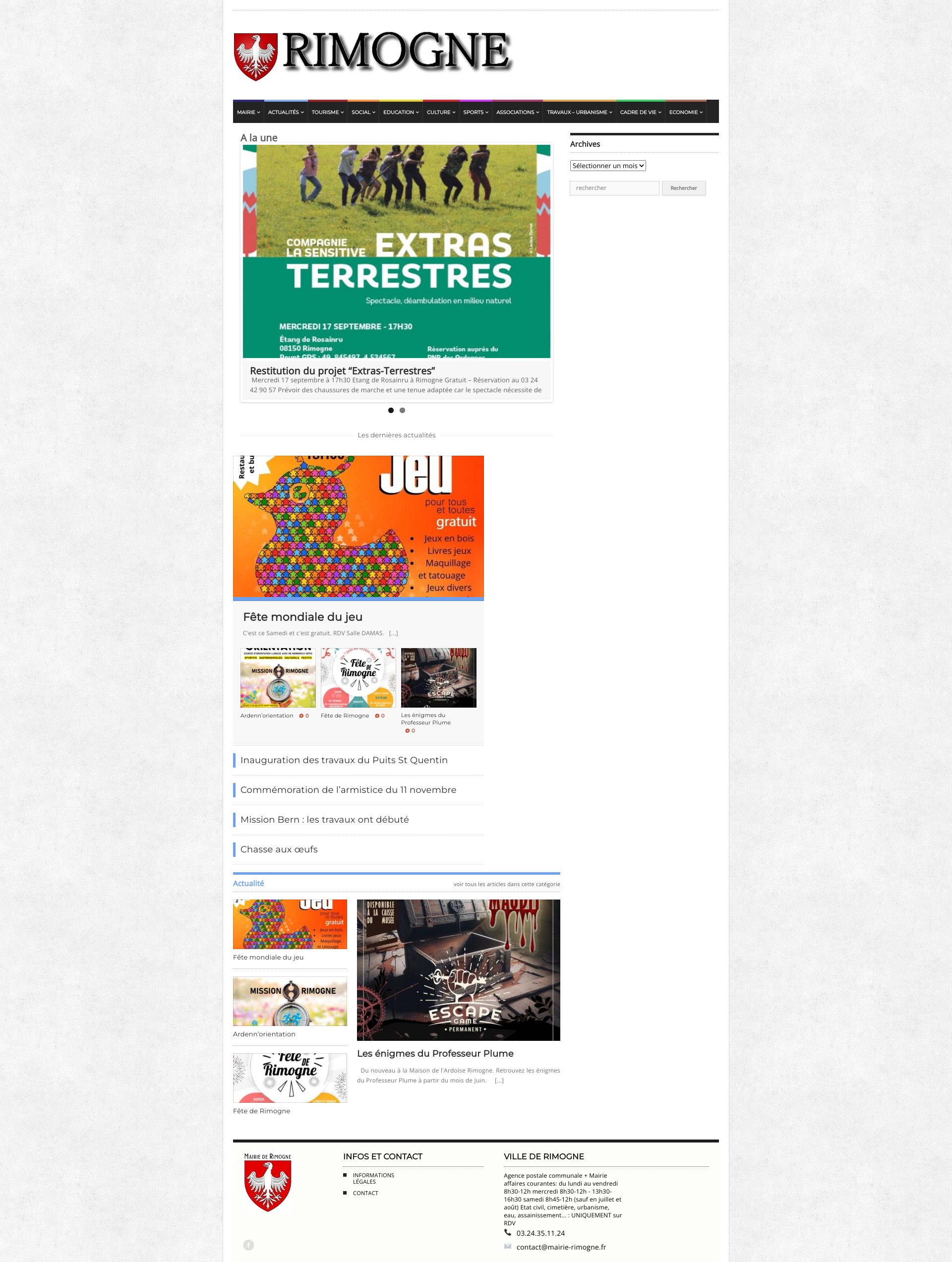 Aperçu du site